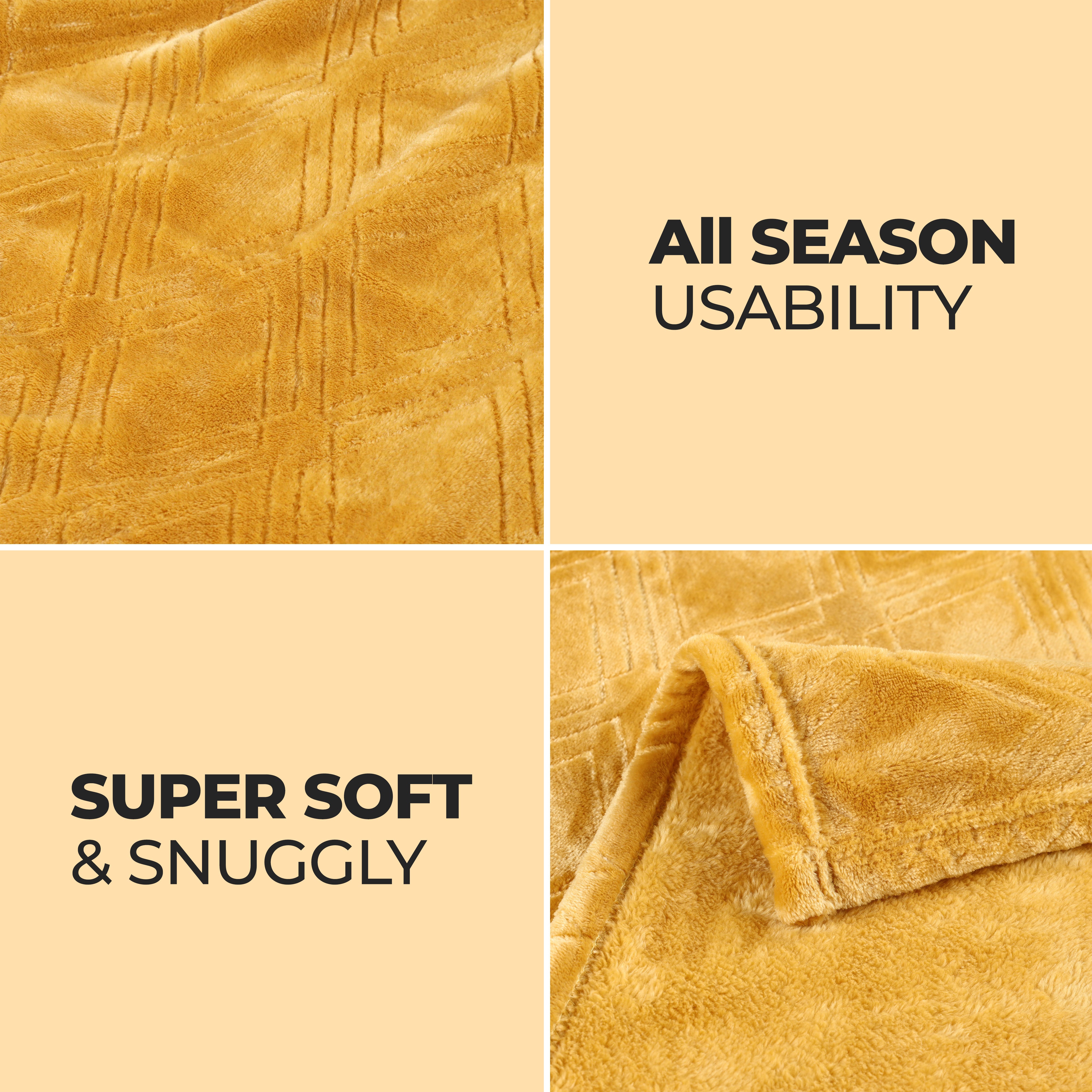 Premium Alaska Diamond Plush Fleece Blanket - Ultra Soft & Cozy Throw for Bed, Sofa, and Travel - Warm Winter Blanket for Home, Office, and Camping