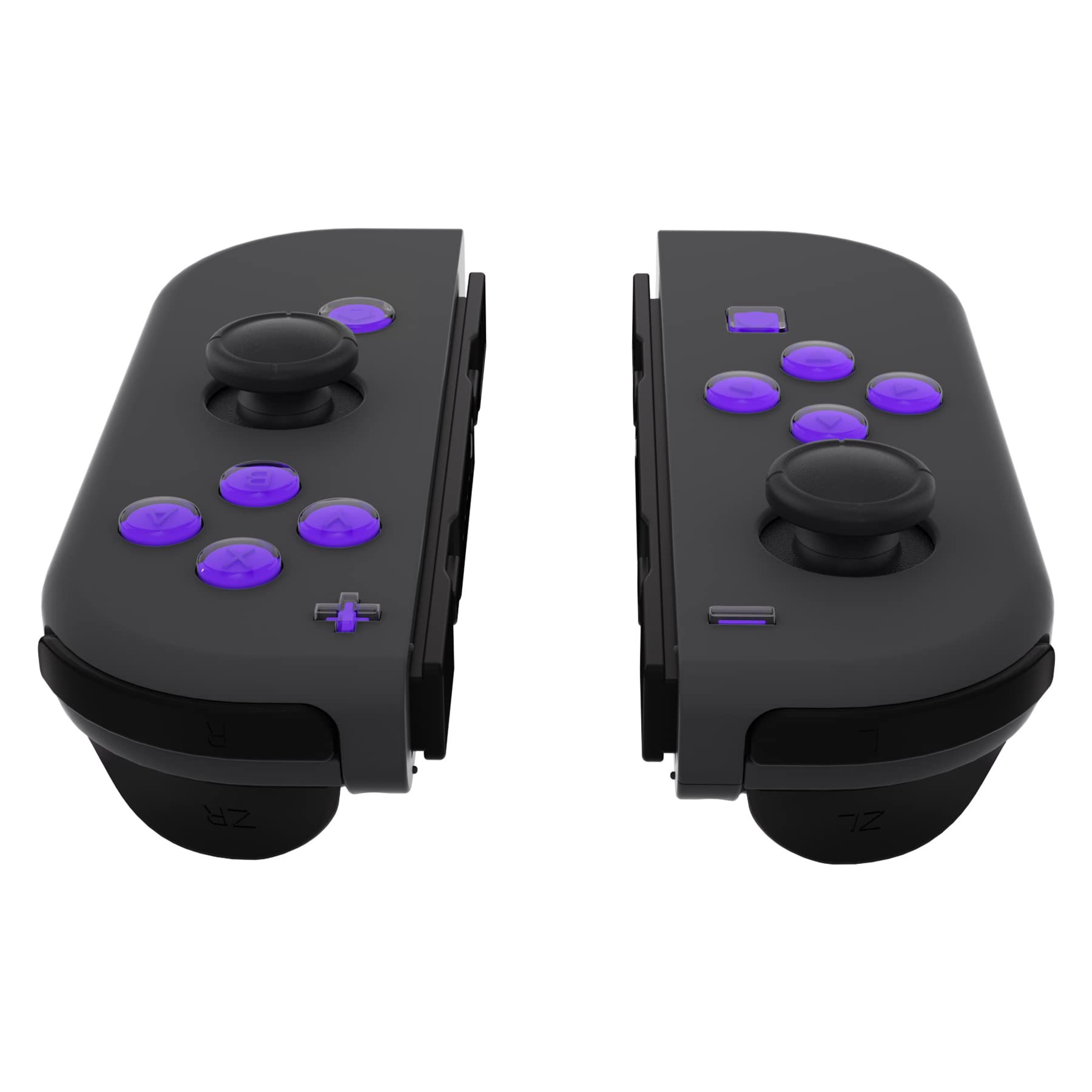 eXtremeRate Purple & Clear Two-Tone Jelly Buttons for Nintendo Switch JoyCon - Custom ABXY Direction Home Capture + - Keys with Symbols, DIY Replacement Face Buttons for Switch & Switch OLED | Perfect for Gaming Enthusiasts & Controller Modders