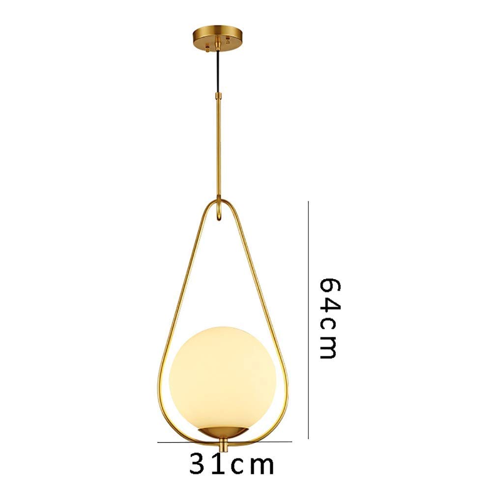 Modern Single Head Chandelier - Creative Glass Ball Pendant Light for Restaurant, Bar & Bedroom - Nordic Minimalist Design - Perfect for Dining Rooms, Living Spaces & Commercial Decor