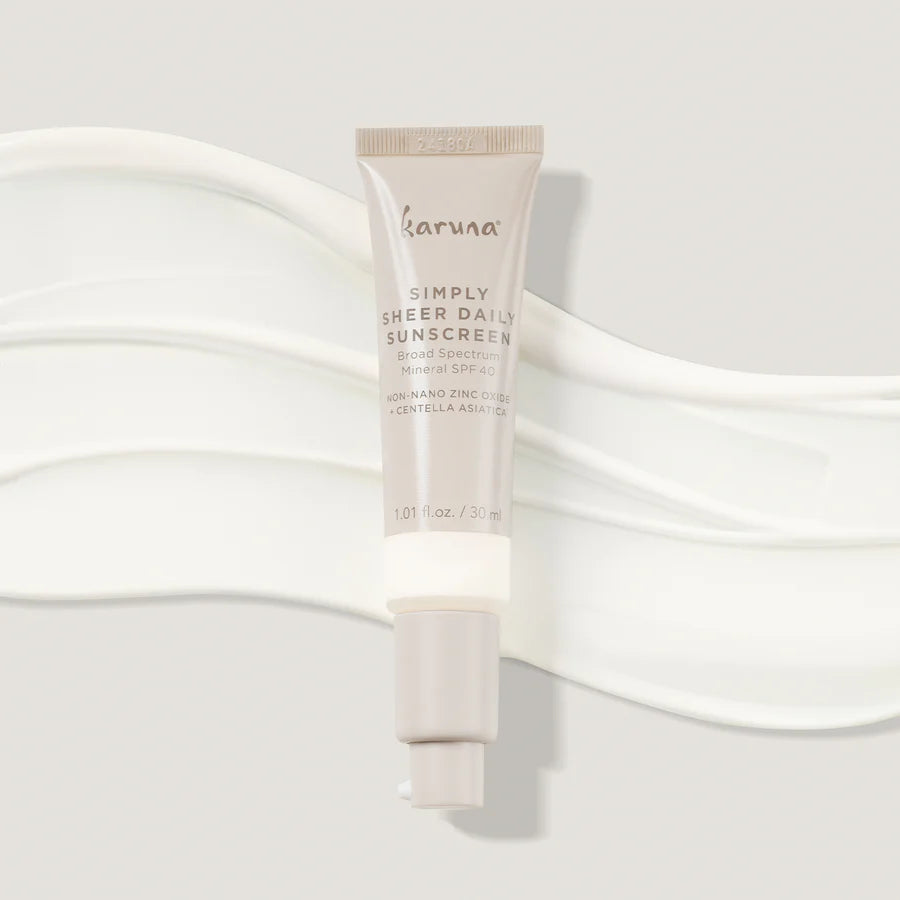 Karuna Simply Sheer Daily Sunscreen SPF 40 - 1.01 fl oz Oil-Free Face Sunscreen for Sensitive Skin | Lightweight, Non-Greasy Formula | Perfect for Daily Use, Outdoor Activities & Travel