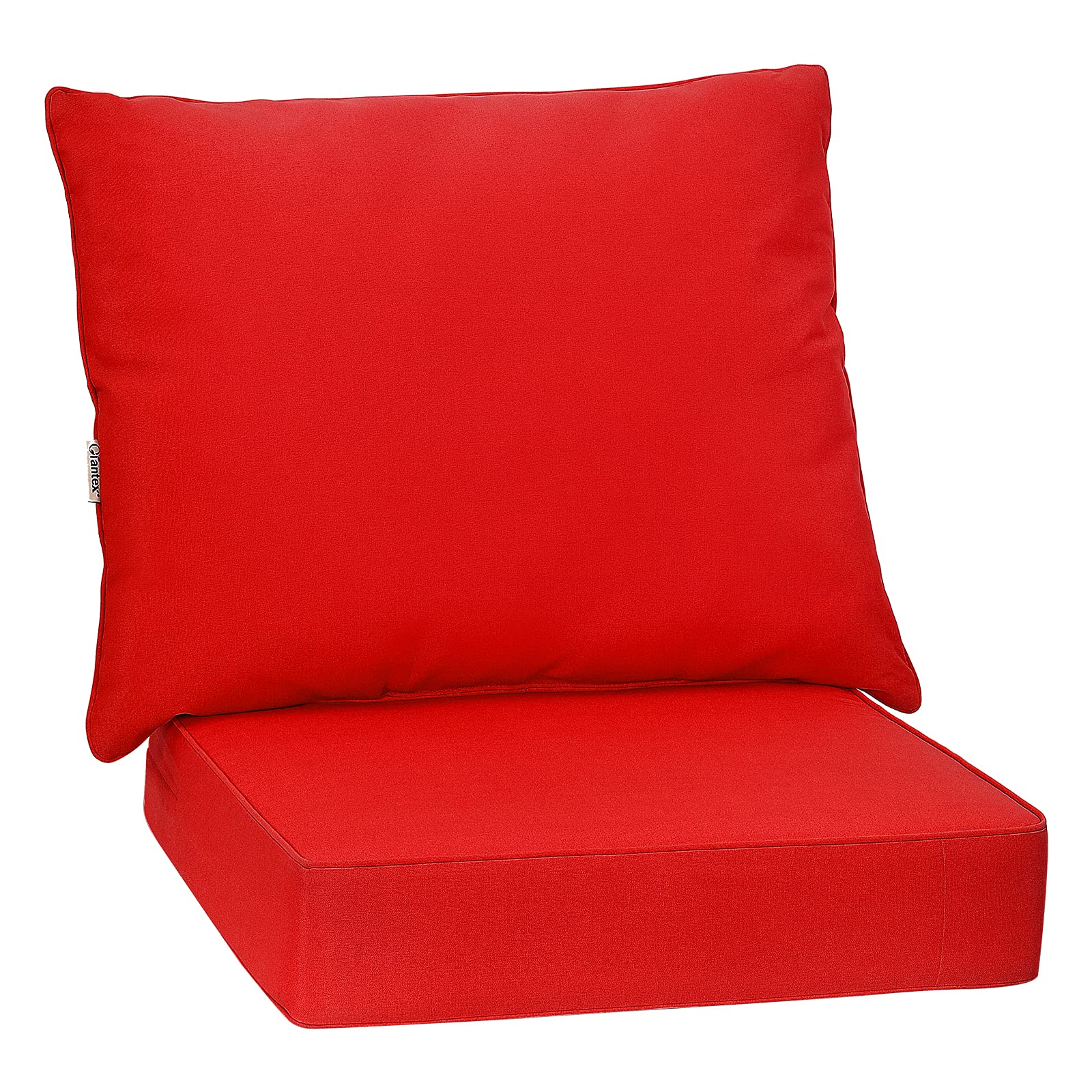 Giantex 6 Inch Thick Waterproof Outdoor Patio Cushion Set with Pillow & Ties - Deep Seat & Back Cushions Replacement for Patio Furniture - Perfect for Garden, Deck, Poolside & Indoor Floor Lounging