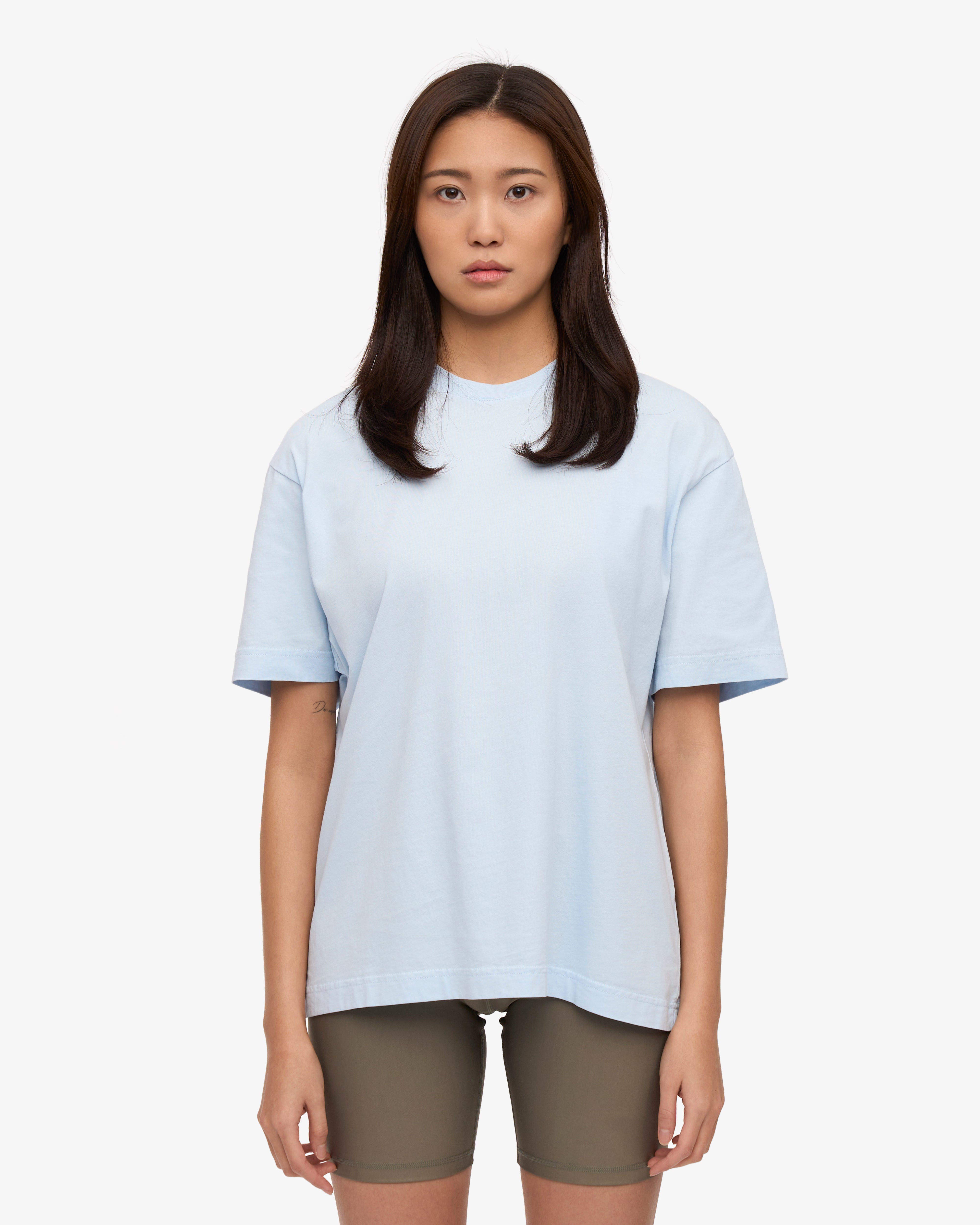Oversized Organic Cotton T-Shirt for Women - Soft & Comfortable Polar Blue Tee - Perfect for Casual Wear, Loungewear & Everyday Outfits