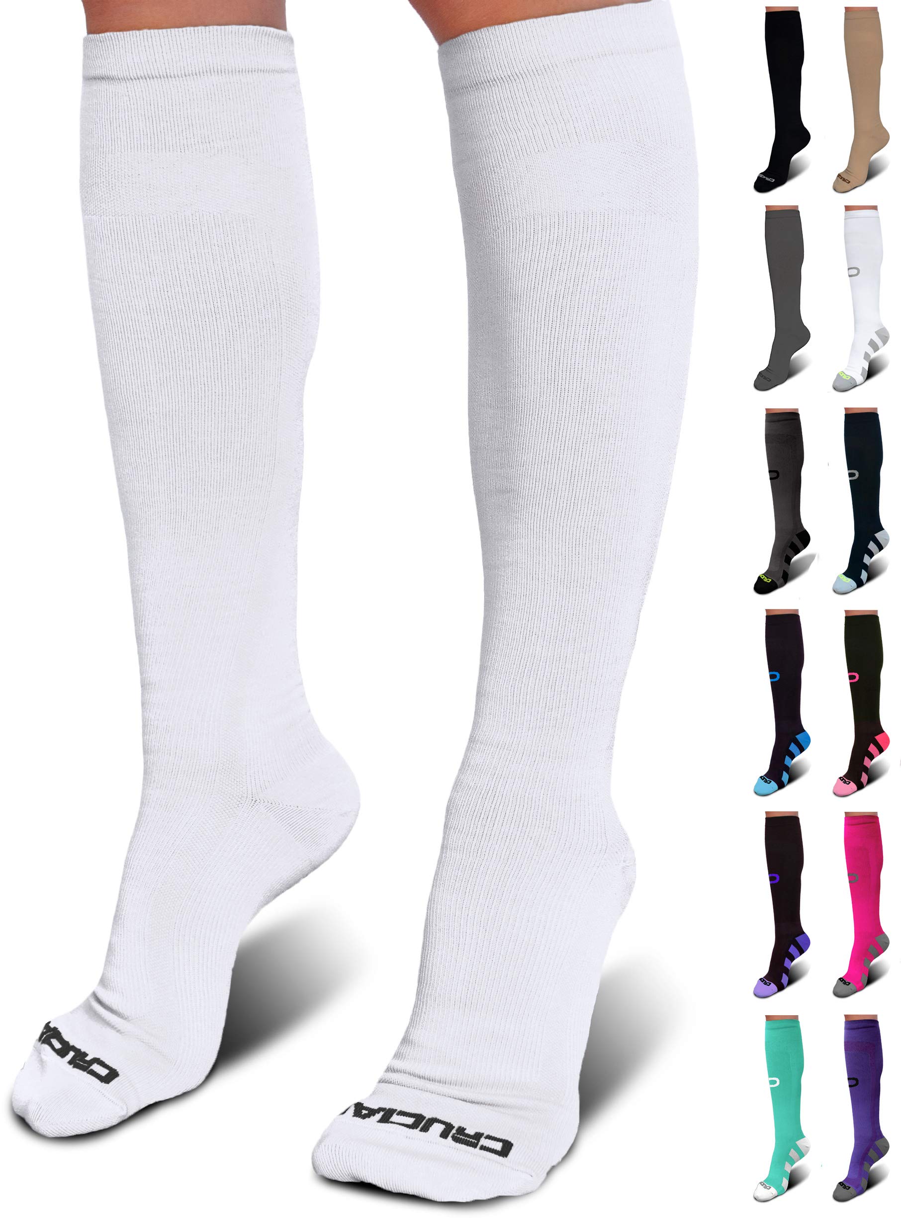 Best Crucial Compression Socks for Men & Women (20-30mmHg) - Running, Athletic, Travel, Nursing & Varicose Vein Relief - Perfect for Sports, Work & Long Flights