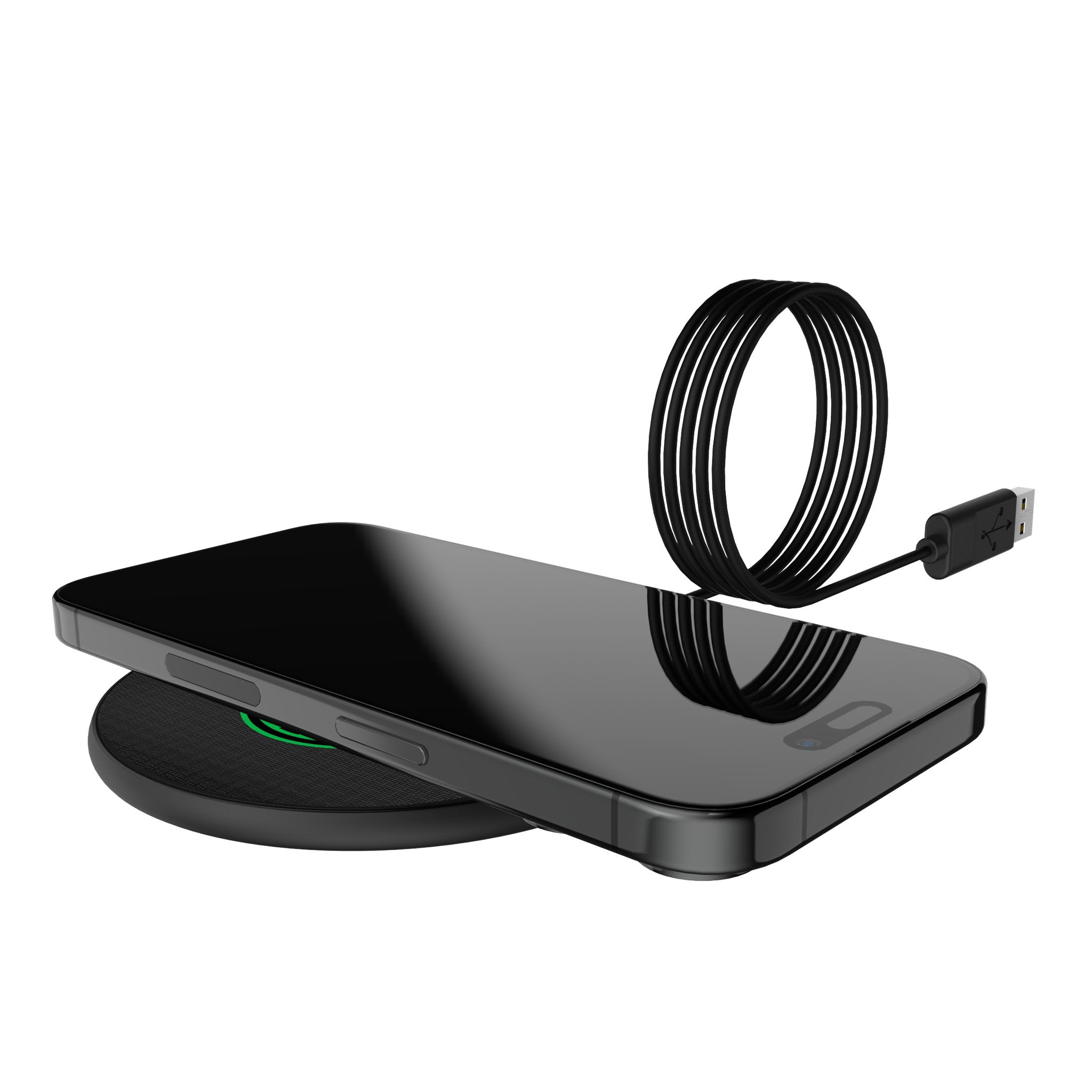 Austin FC Linen 15W Fast Wireless Charger - Qi Certified Phone Charging Pad for iPhone, Samsung, AirPods - Perfect for Home, Office & Nightstand Use