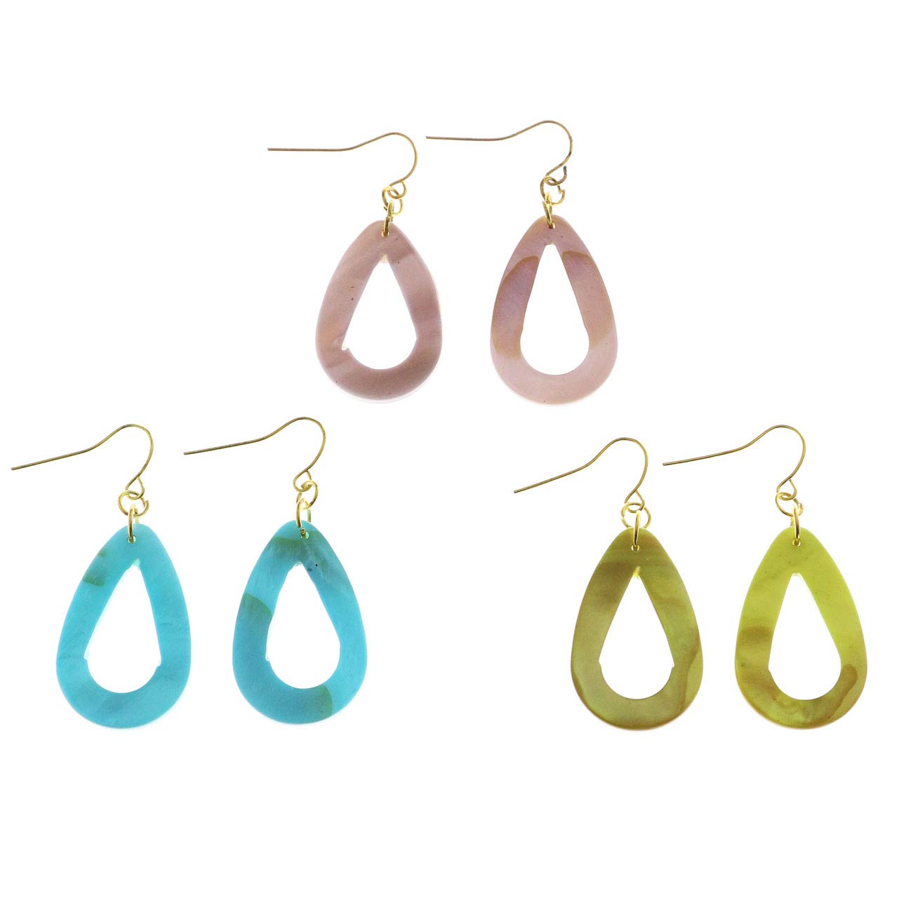 Mi Amore 14K Gold Plated Multiple Earring Set - 5 Pairs Multicolor Stud Earrings for Women | Perfect for Parties, Weddings, and Everyday Wear