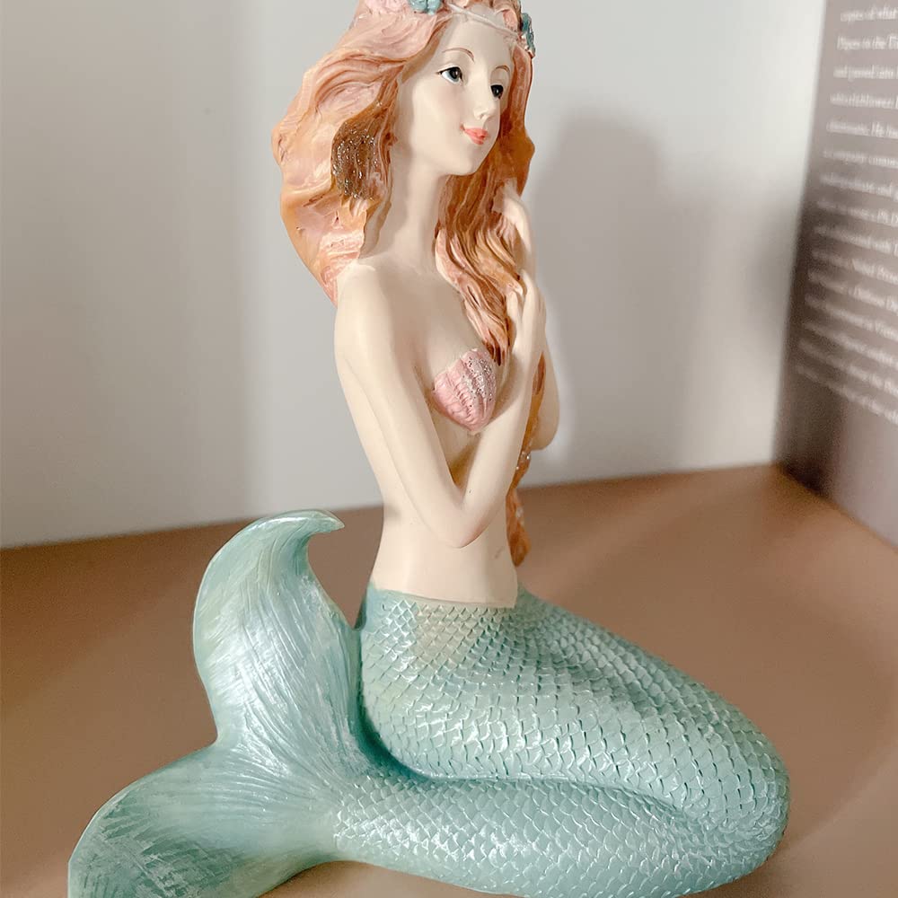 Handcrafted Resin Mermaid Statue - Elegant Mermaid Figurine for Home Decor, Bathroom, Living Room & Office Desk | Perfect Gift for Mermaid Lovers & Beach-Themed Interior Design