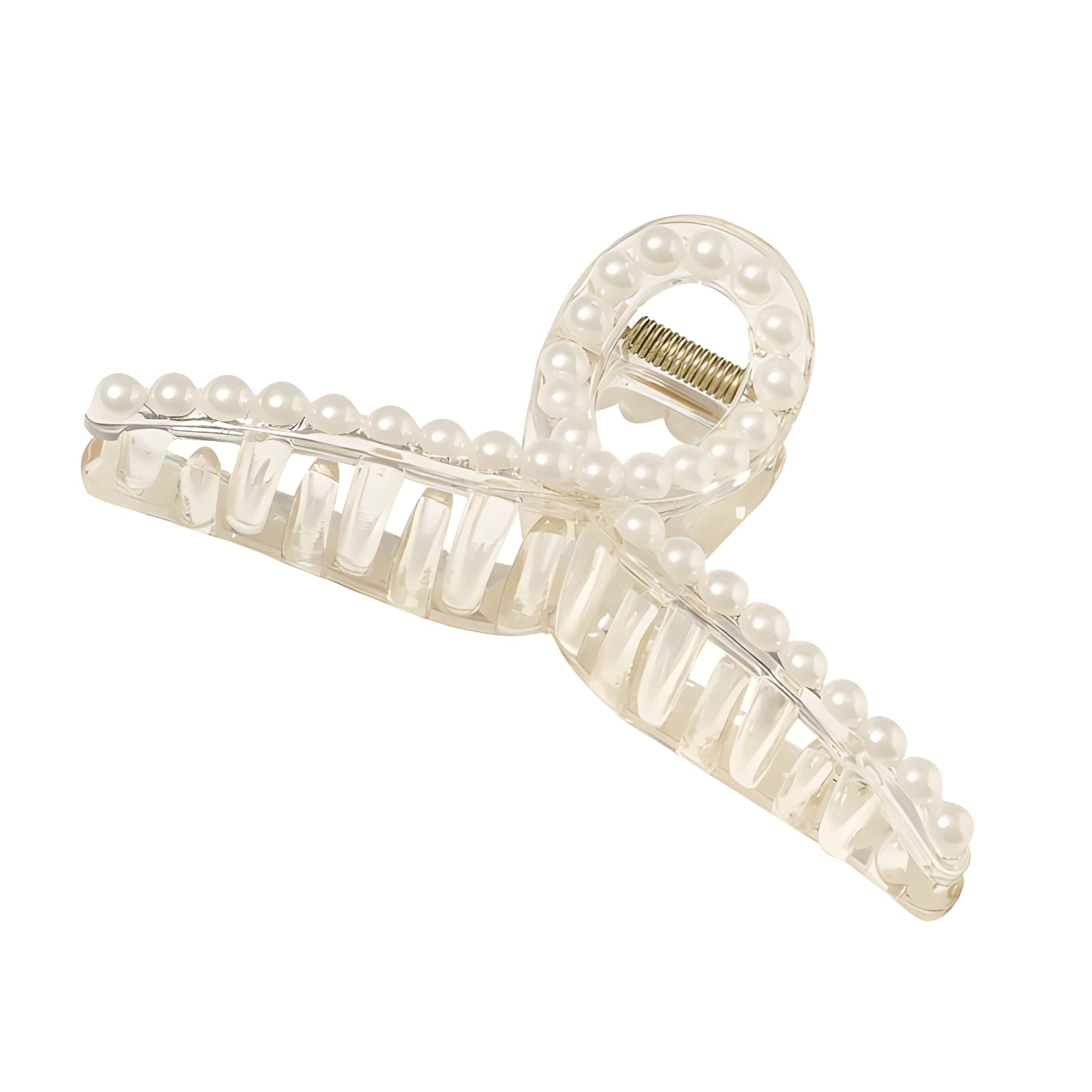 Korean Style Large Hair Claw Clip for Thick Hair - Shark Pearl Design | Women & Girls Fashion Accessories for Party & Daily Use