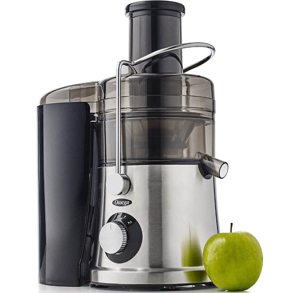 OMEGA High Speed Juicer with Extra Large Chute - Powerful 1000W Motor for Fruits & Vegetables - Easy Clean Design - Perfect for Smoothies, Juicing & Healthy Drinks - Black (Model C2100B)