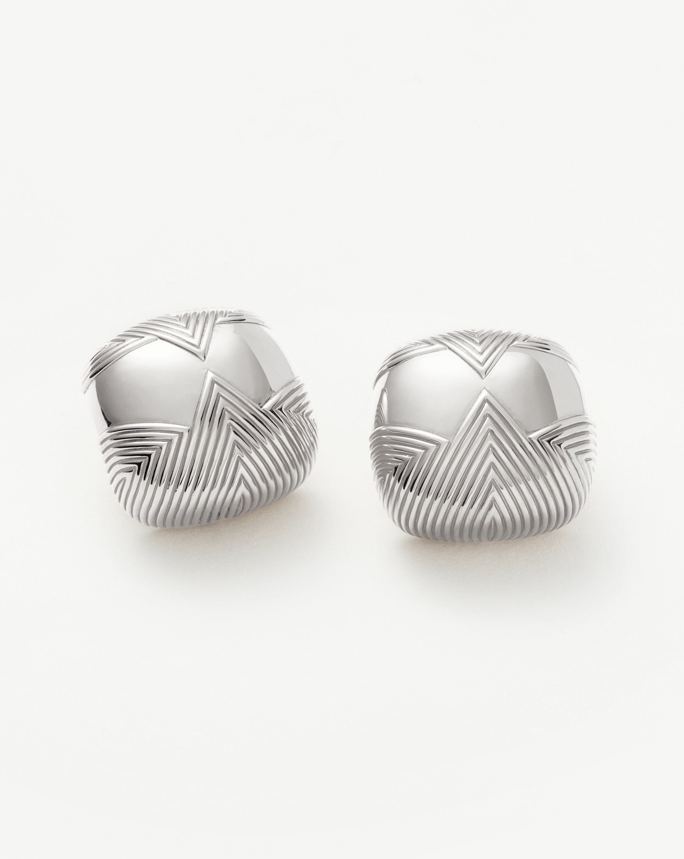 Hera Oversized Dome Ridge Stud Earrings - Silver Plated Fashion Jewelry for Women | Perfect for Parties, Weddings & Everyday Wear