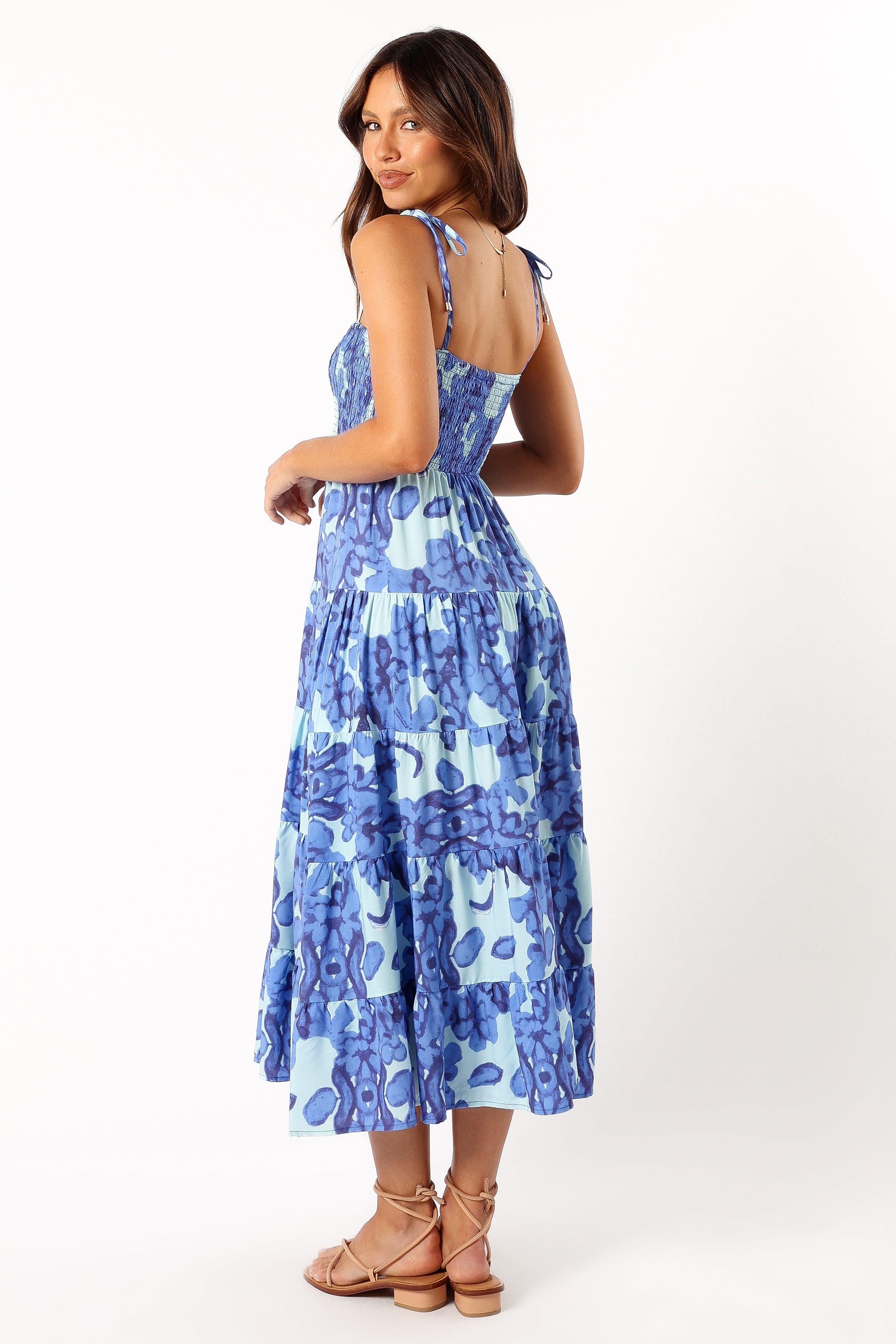 Amarie Midi Dress - Flowy Blue Summer Dress for Women | Perfect for Beach Vacations, Date Nights & Casual Outings