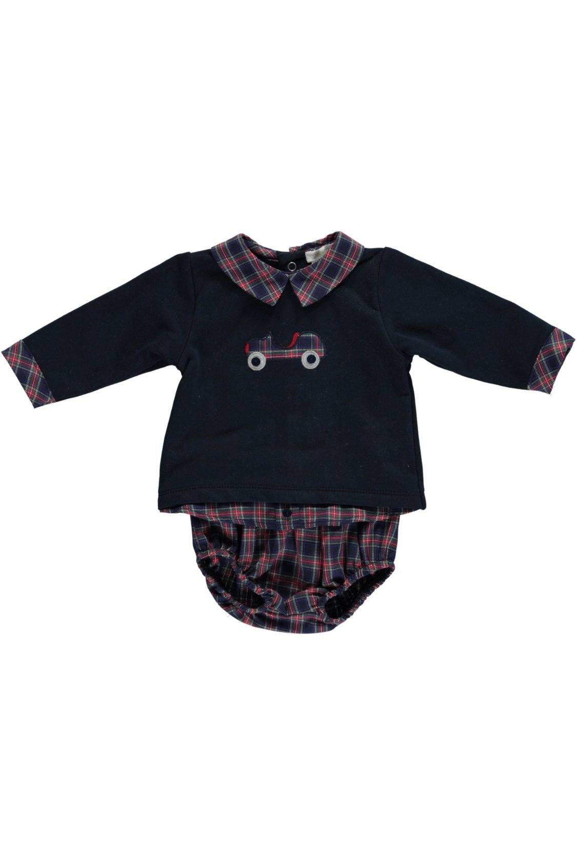 William Navy Tartan Top & Jam Pants Set - Stylish Scottish Plaid Outfit for Women | Perfect for Casual Wear, Loungewear & Holiday Outfits