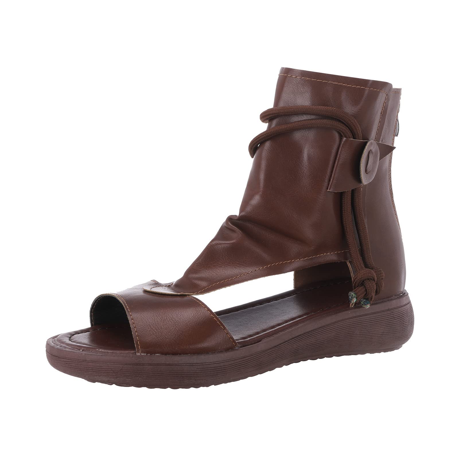 Women's Thick Outdoor Platform Sneakers with Zip Up & Wedge Bottom - Fashionable Sandals & Slides for Hiking, Walking & Casual Wear