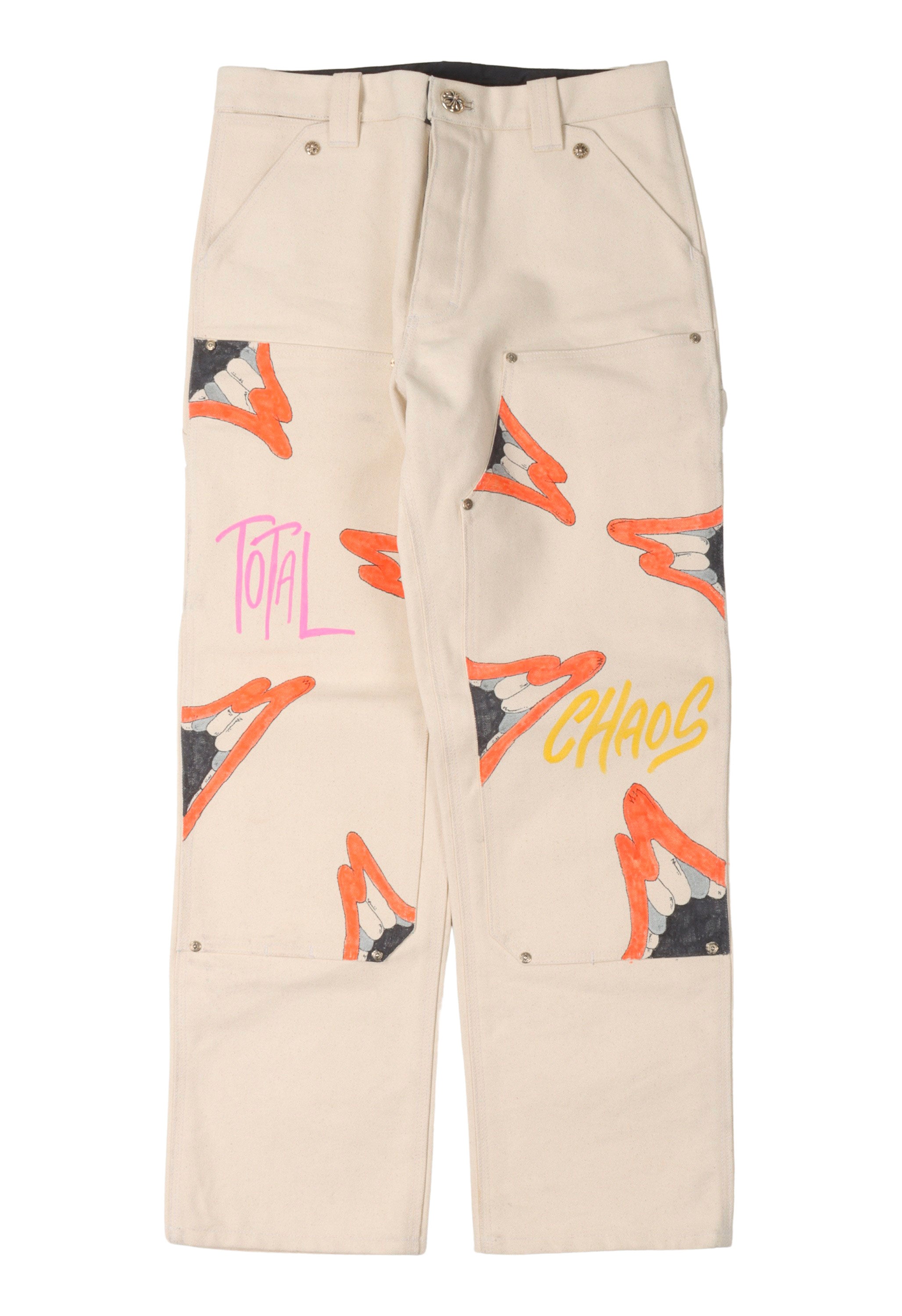 Unique 1 of 1 Matty Boy Hand-Painted Canvas Double Knee Carpenter Work Pants - Durable & Stylish for Construction, DIY Projects & Streetwear Fashion