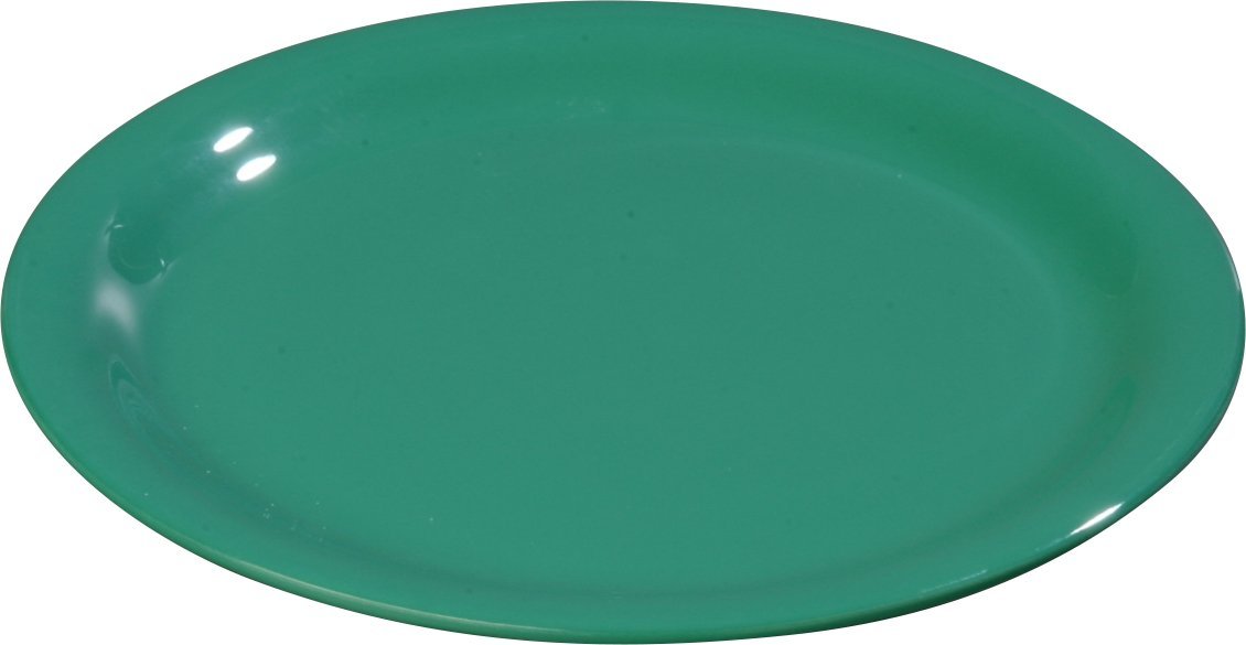 CFS 3300809 Sierrus Narrow Rim Melamine Pie Plates, 6.5 Inch, Meadow Green - Pack of 48 Durable Dishwasher Safe Plates for Restaurants, Cafes & Catering Events