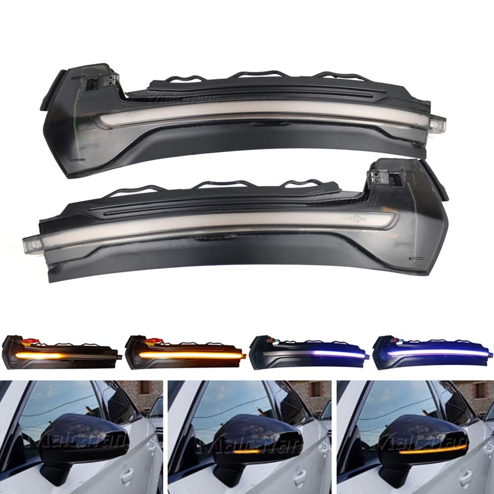 Audi A3 8V S3 RS3 2013-2019 Dynamic LED Side Mirror Turn Signal Lamp - Yellow Blue Blinker Light for Enhanced Safety & Style | Perfect for Night Driving & Custom Car Upgrades