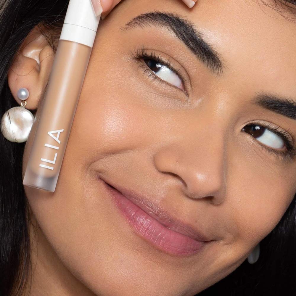 ILIA True Skin Serum Concealer - Non-Comedogenic, Vegan & Cruelty-Free | Dark Circle & Blemish Coverage for Sensitive Skin (Nutmeg SC4, 0.16 oz) - Perfect for Daily Makeup & Natural Look