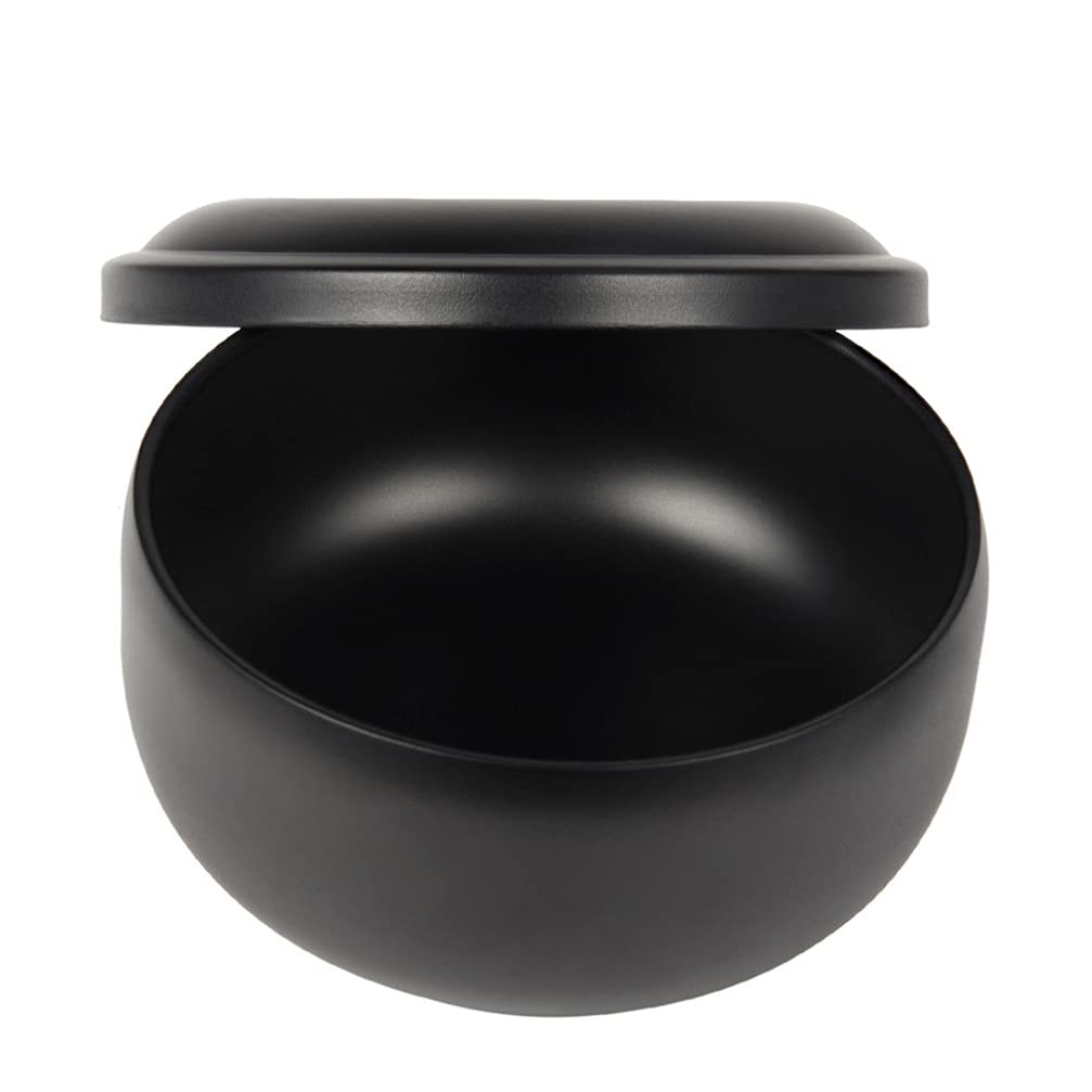 Premium Stainless Steel Shaving Bowl with Lid - Unbreakable Beard Shaving Soap Container & Foam Bowl for Travel - Durable Metal Shaving Accessory for Men's Grooming & Hair Care - Perfect for Home, Barber Shop & Camping Use