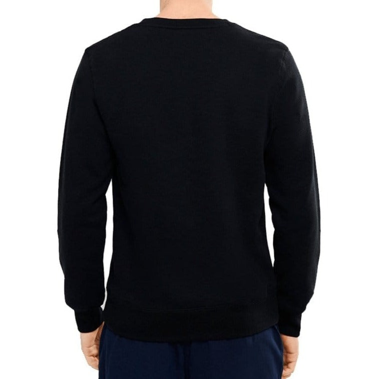Champion Men's Script Logo Black Crewneck Sweatshirt | Comfortable Casual Pullover for Everyday Wear | Gym, Lounge & Street Style