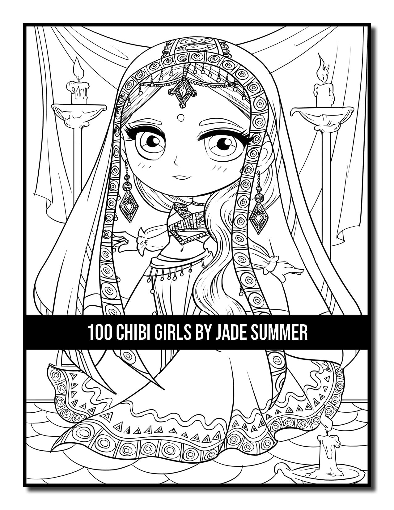 100 Chibi Girls: Cute & Fantasy Adult Coloring Book with Horror & Christmas Themes - Perfect for Stress Relief, Gifts & Creative Relaxation