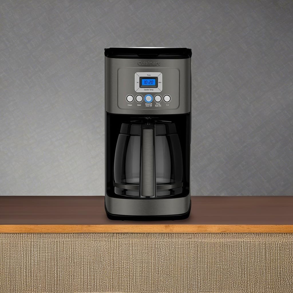 Cuisinart DCC-3200BKSP1 14-Cup Programmable Coffee Maker with PerfectTemp Technology - Black Stainless Steel - Adjustable Brew Strength & 1-4 Cup Setting - Ideal for Home, Office & Entertaining