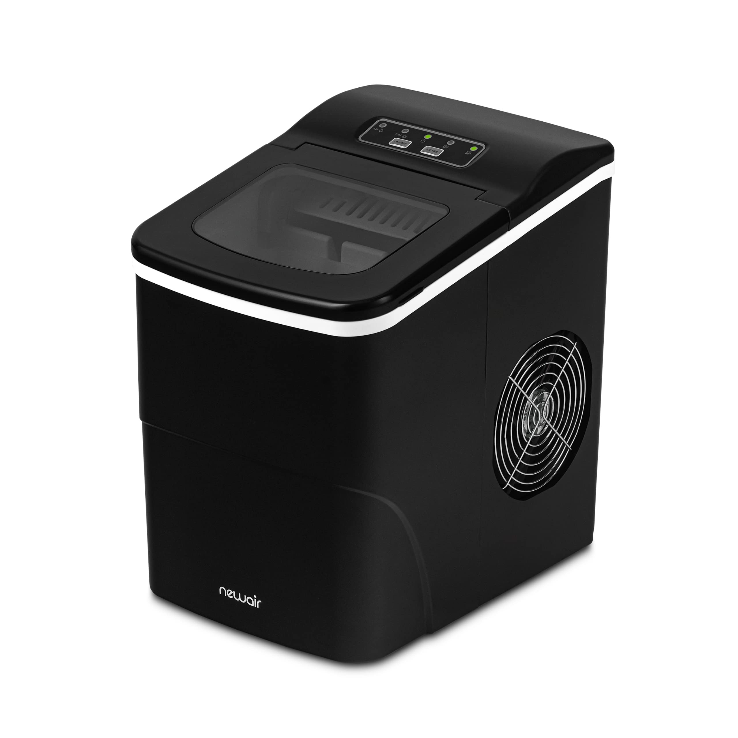 Newair 26 lbs. Countertop Bullet Ice Maker - Portable Ice Machine in Matte Black with Intuitive Controls | Large & Small Ice Size Options | Easy to Clean BPA-Free Parts | Perfect for Cocktails, Whiskey, Soda & Beverages | Ideal for Home Bars, Parties & Office Use