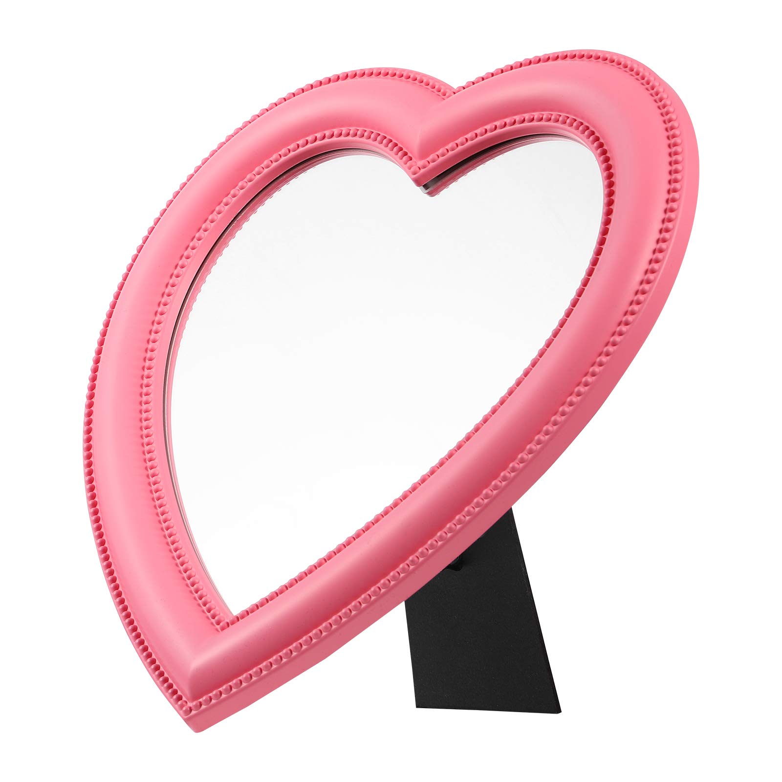 VOSAREA Heart Shaped Makeup Mirror with LED Lights - Dual Use Wall Mounted & Desktop Vanity Mirror for Women & Girls | Perfect for Bedroom, Bathroom & Travel Makeup Application