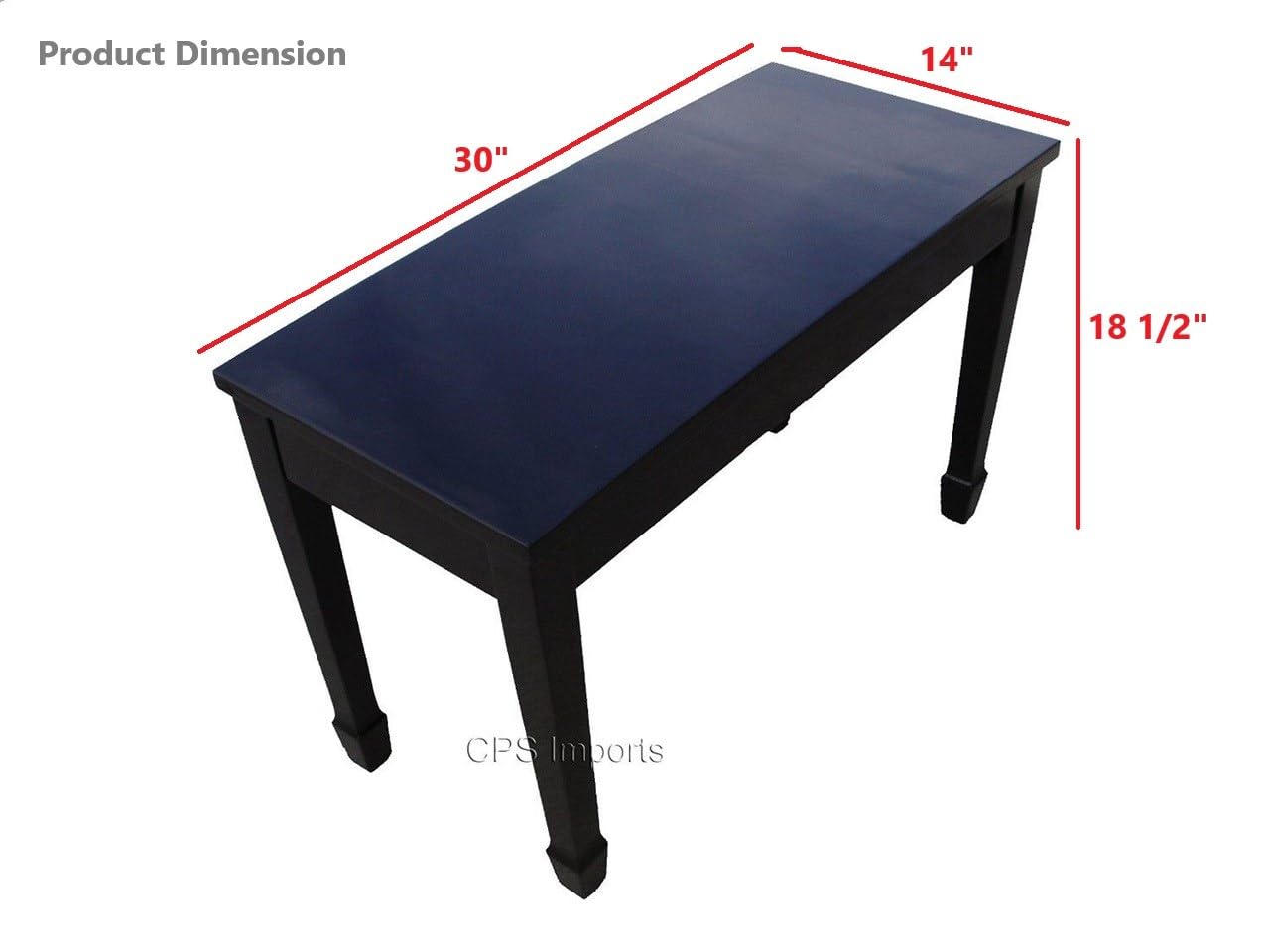 Ebony Wood Grand Piano Bench with Storage - Adjustable Height, Upholstered Seat for Comfort - Perfect for Home, Studio & Concert Halls