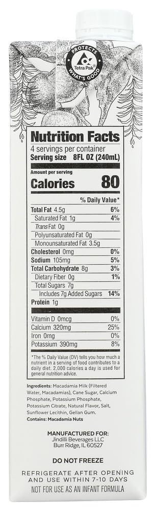 milkadamia Macadamia Milk Latte Da Barista Blend - 32 Oz (Pack of 2) | Dairy-Free Coffee Creamer Alternative for Lattes, Smoothies & Baking