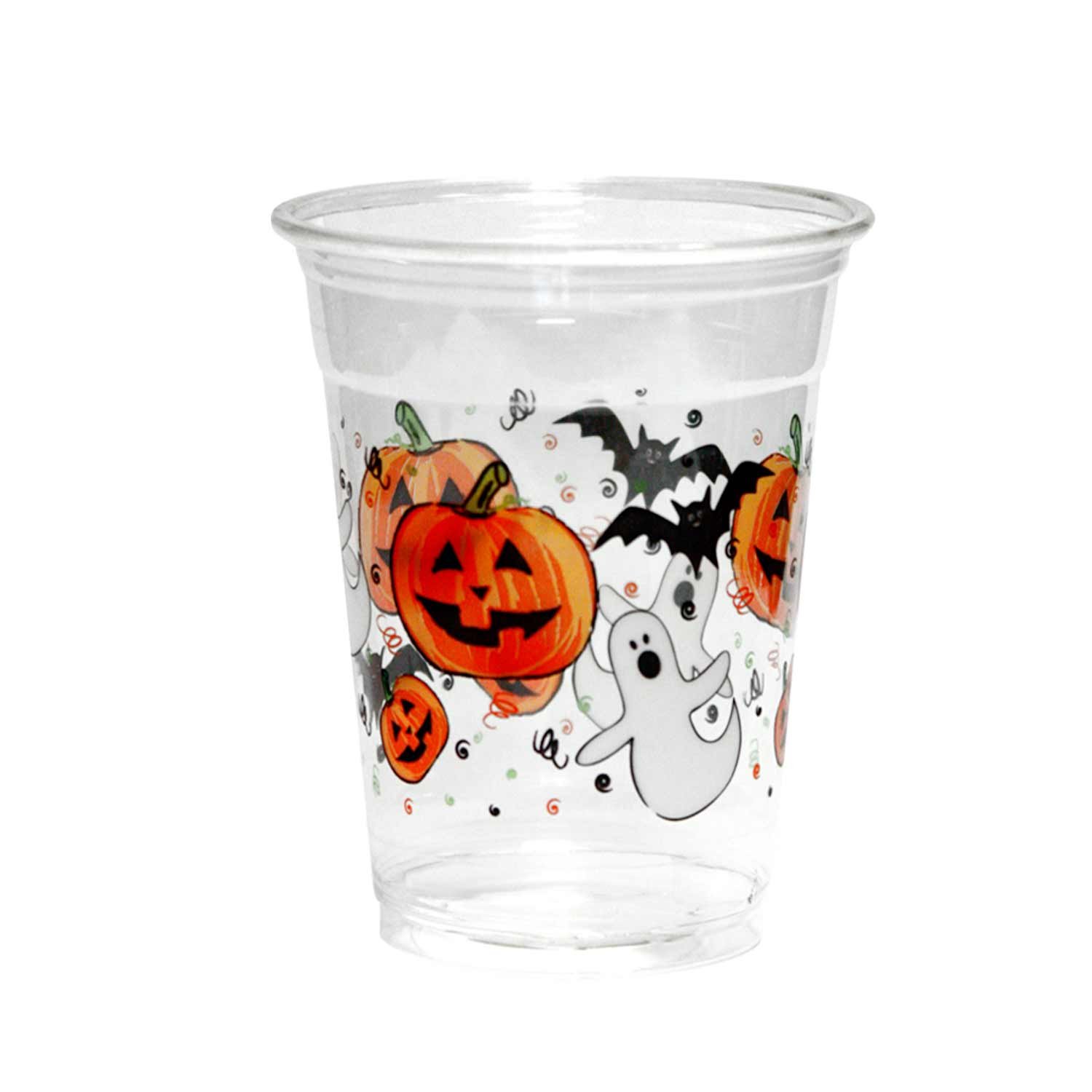 16oz Halloween Printed Soft Plastic Cups - 500 Count Bulk Party Supplies for Halloween, Christmas, Birthdays & Events | Disposable Drinkware for Parties, BBQs & Gatherings