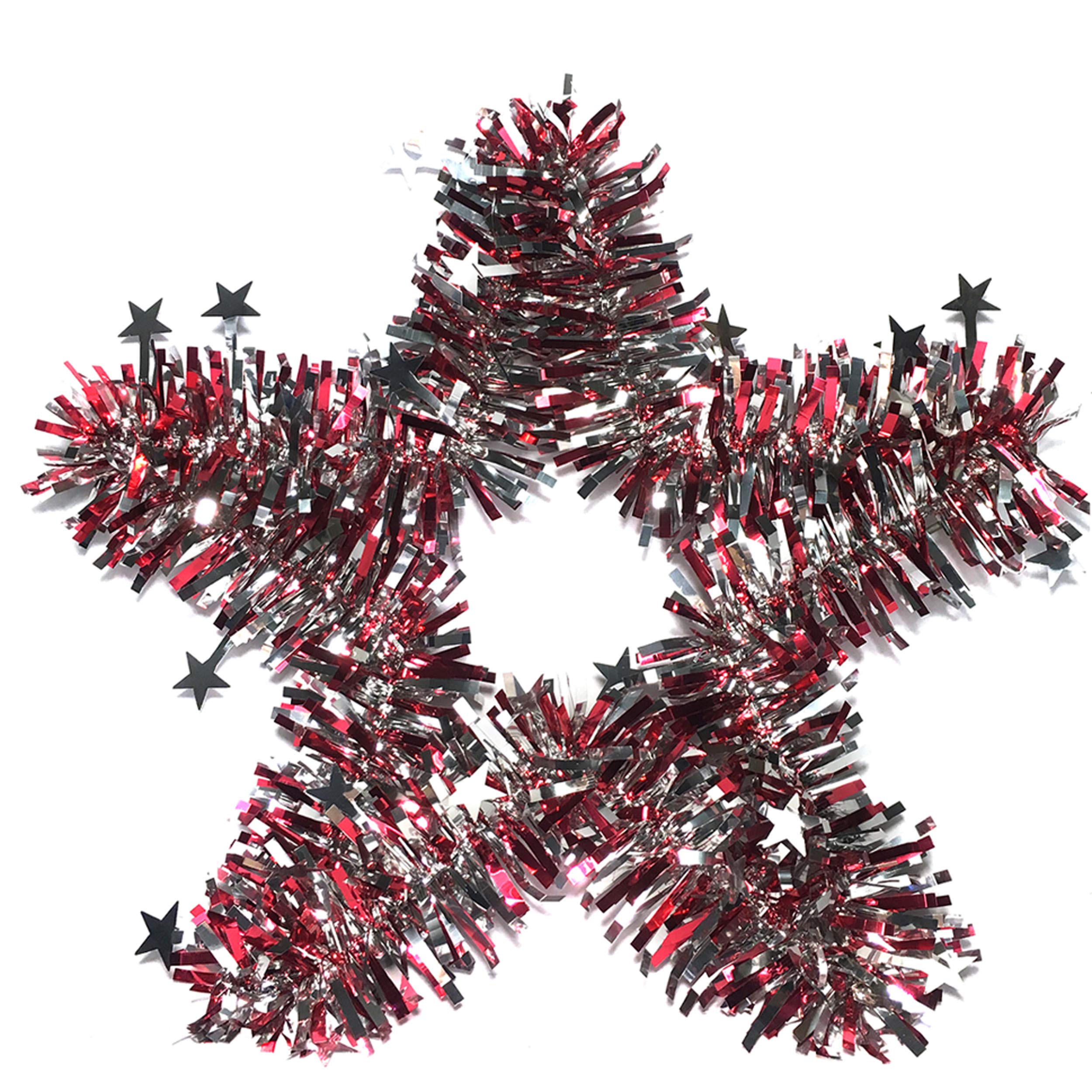Brite Star Patriotic Tinsel Decorations - Red, Blue & Silver Glitter Garland for 4th of July, Christmas & Party Decorations | Perfect for Home, Office & Holiday Celebrations