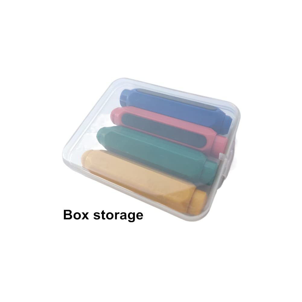 Magnetic Chalk Holders with Storage Case - 4 Pack Adjustable Chalk Clips for Teachers, School & Office - Blue, Green, Red, Yellow - Perfect for Whiteboards, Blackboards & Classroom Organization