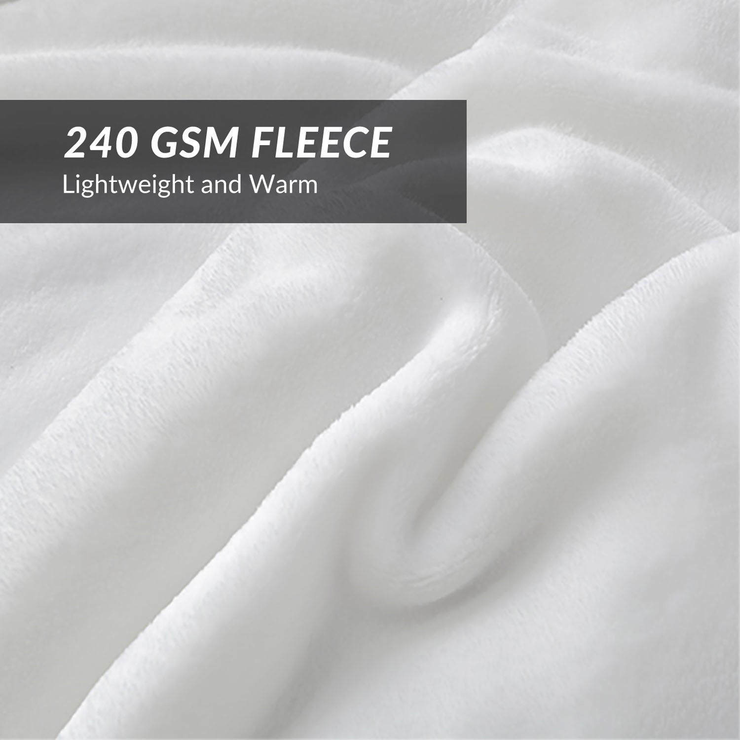 Bedsure 300GSM Fleece Blanket - Ultra Soft & Cozy Twin Size Plush Blanket (60x80 Inches) in White | Lightweight Warm Throw for Bed, Sofa, Couch | Perfect for Home, Travel & Camping | Machine Washable
