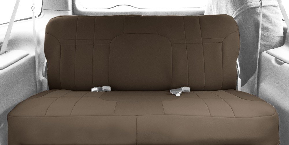 CalTrend NeoSupreme Seat Covers for 1980-1990 Jeep CJ7 & Wrangler - Beige Solid Bench Seat Covers with Beige Trim | Durable Protection & Custom Fit for Off-Road Adventures