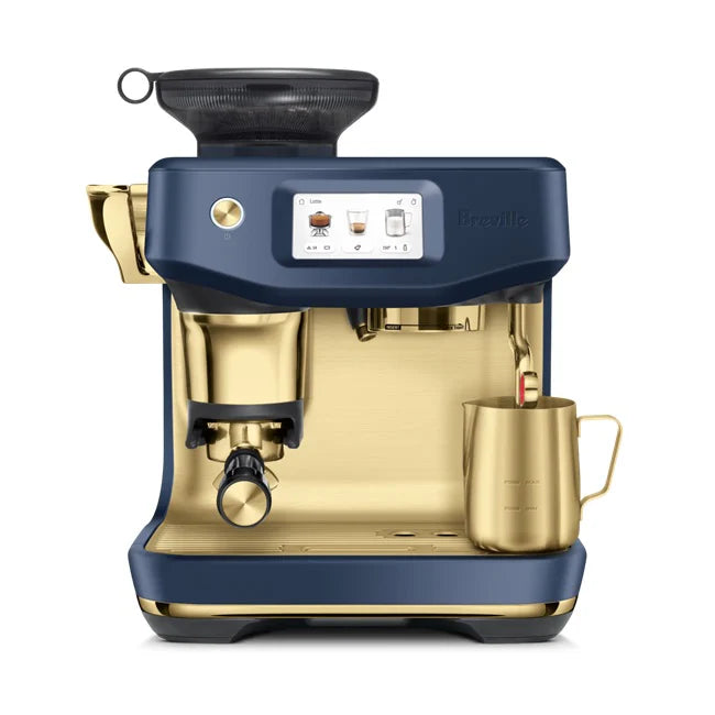Breville Barista Touch Impress Espresso Machine with Automatic Milk Frother - Damson Blue Brass Finish - Perfect for Home Baristas & Coffee Lovers