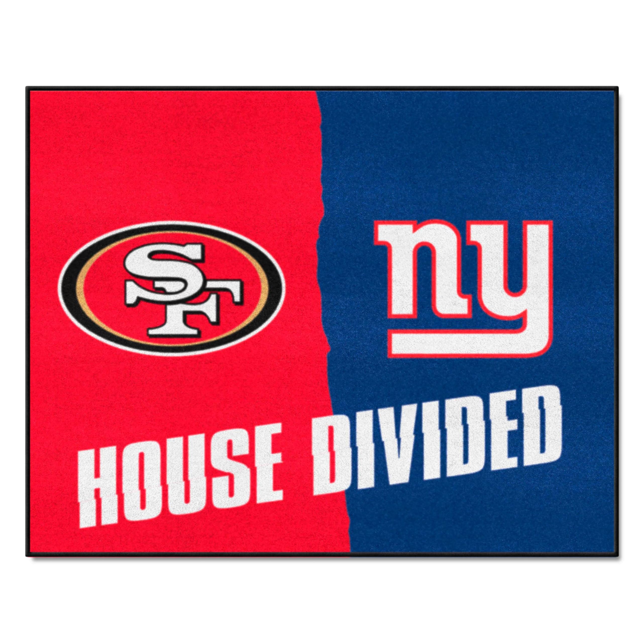 FANMATS NFL Unisex House Divided Mat - Durable Non-Slip Doormat for Football Fans - Perfect for Game Day, Front Door, and Man Cave Decor