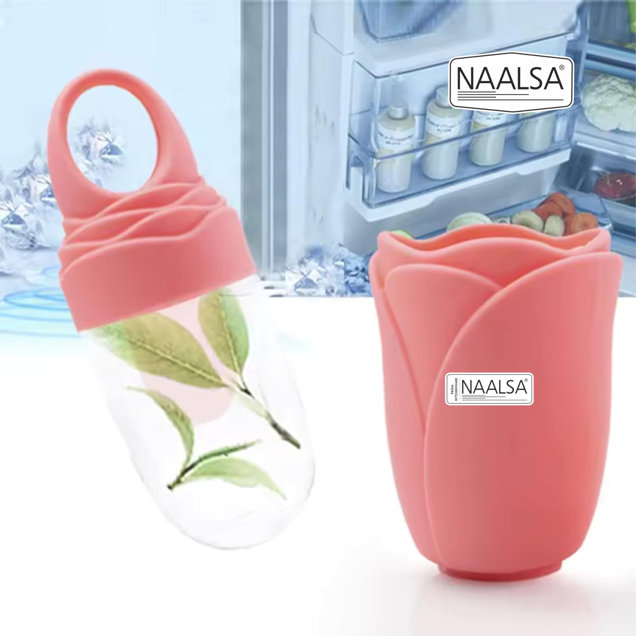 NAALSA ROSE Ice Roller for Face - Cooling Facial Massager for Women & Men - Reduce Puffiness, Dark Circles & Glowing Skin - Perfect for Morning Routine & Post-Workout Skin Care
