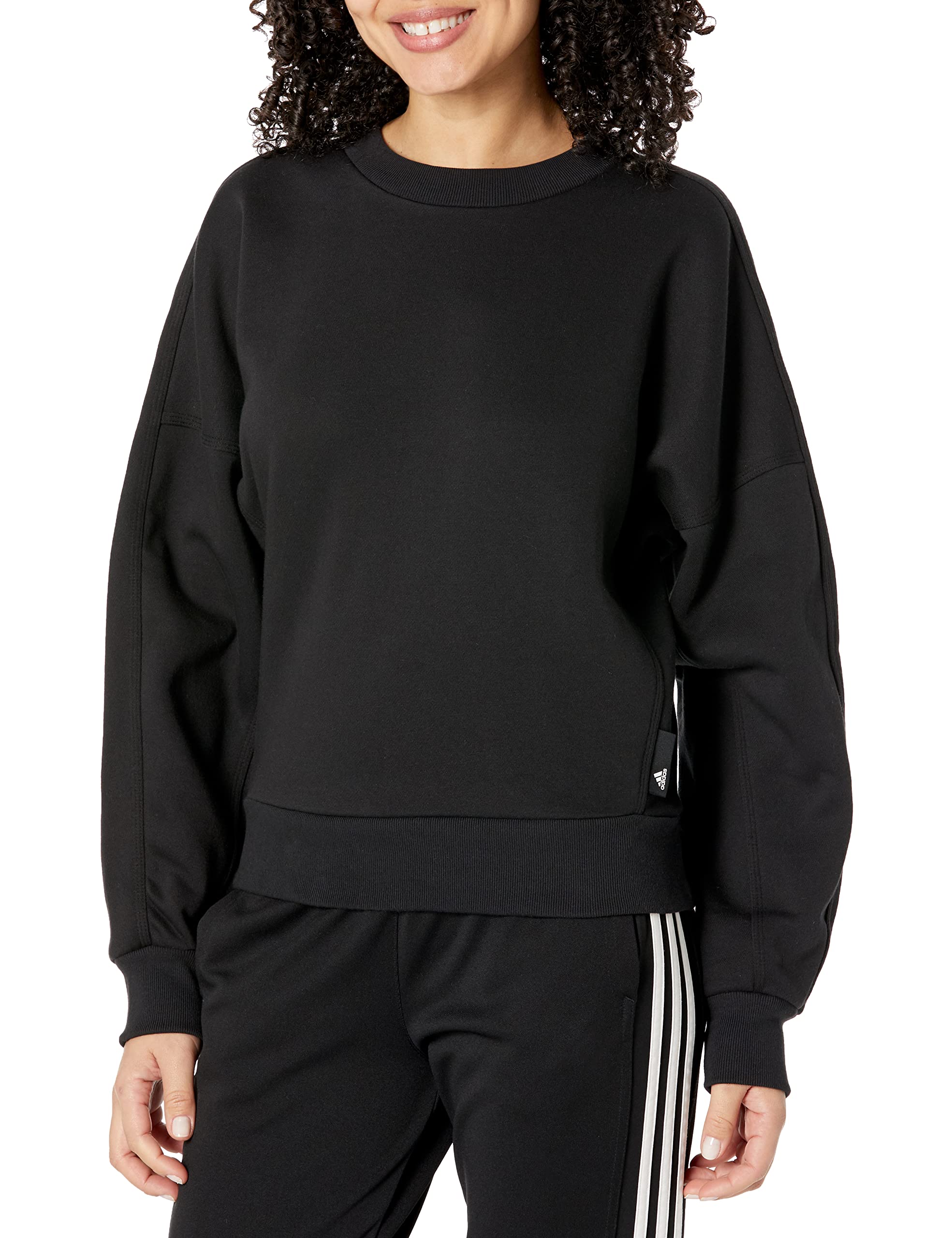 adidas Women's Studio Lounge Fleece Sweatshirt - Soft Casual Pullover for Yoga, Running & Everyday Comfort