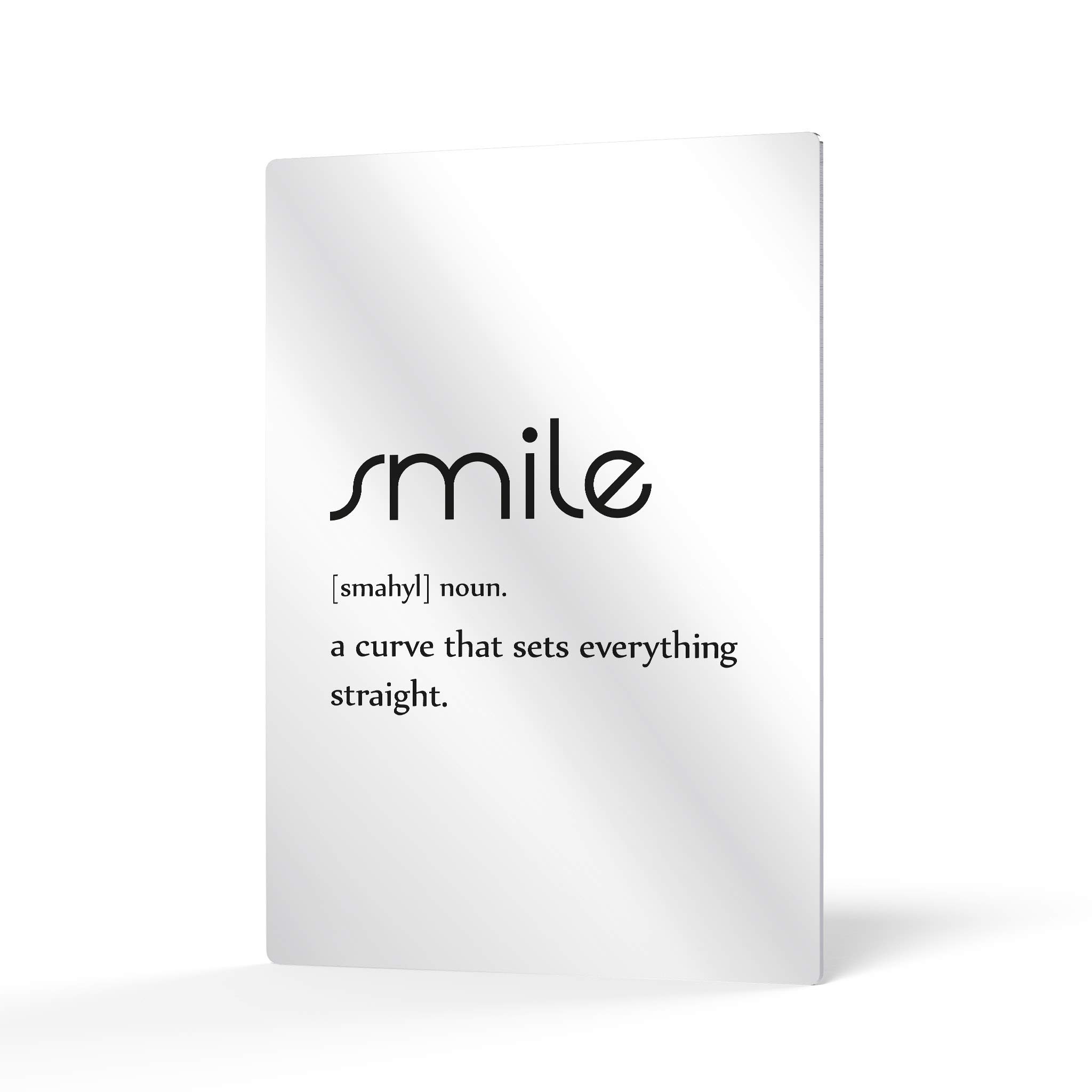 HB Art Design Smile Definition Metal Print Wall Art - Funny Bathroom Quote Sign for Farmhouse Decor (24x16 Inches) | Ready to Hang Toilet Accessories & Unique Gift Idea for Home, Office or Bathroom