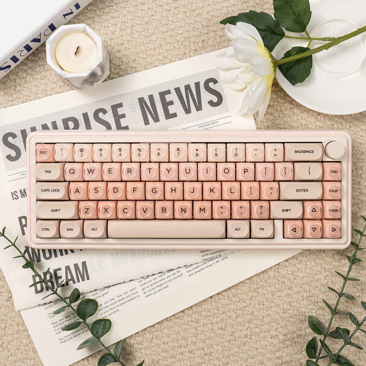 Custom PBT+PC Spherical Keycaps for Mechanical Keyboards - Cute Girl Theme, Hot Sublimation Design - Perfect for Gaming, Typing & Custom Keyboard Builds