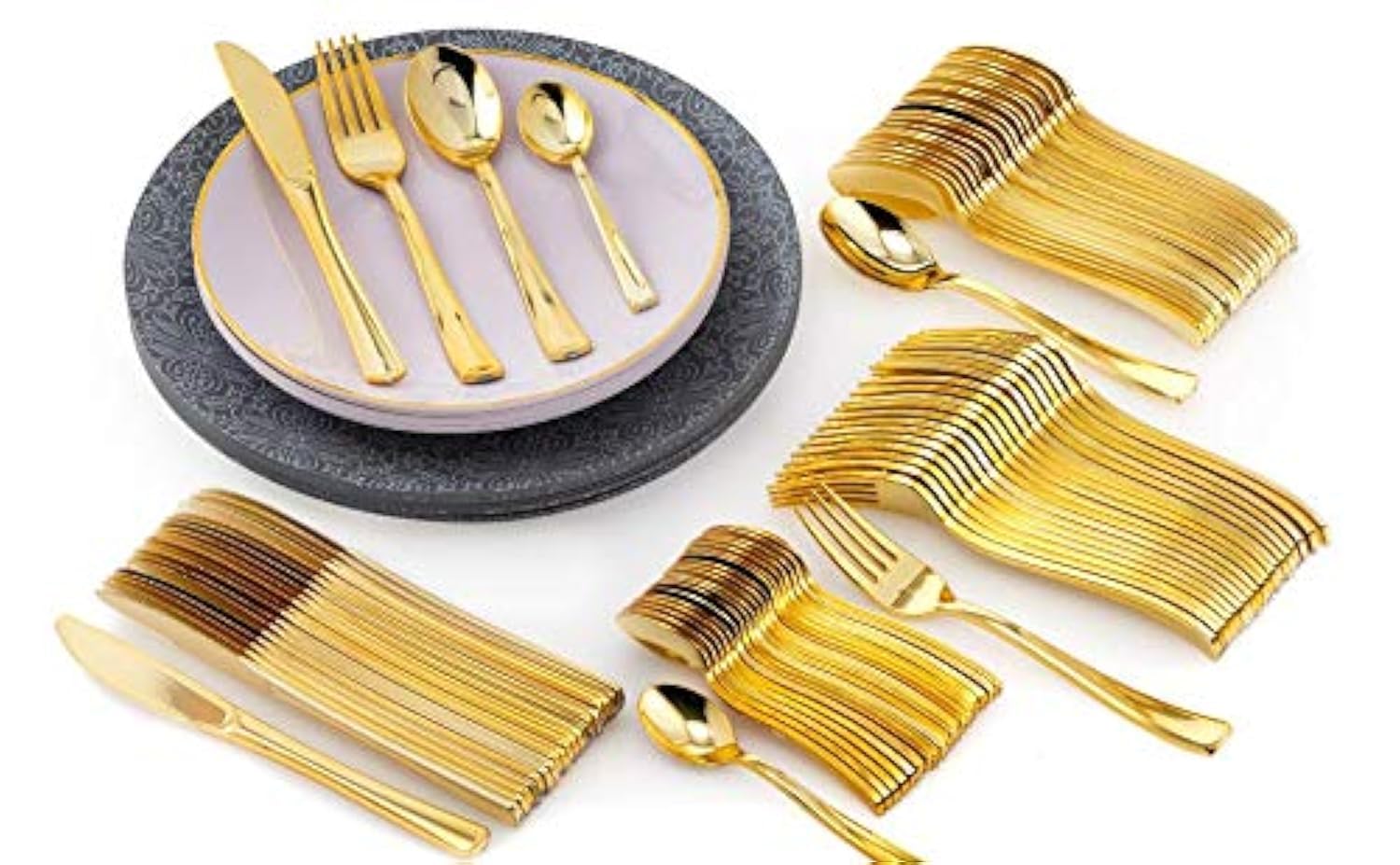 Trendables 140-Piece Disposable Dinnerware Set - 20 Large 10.25