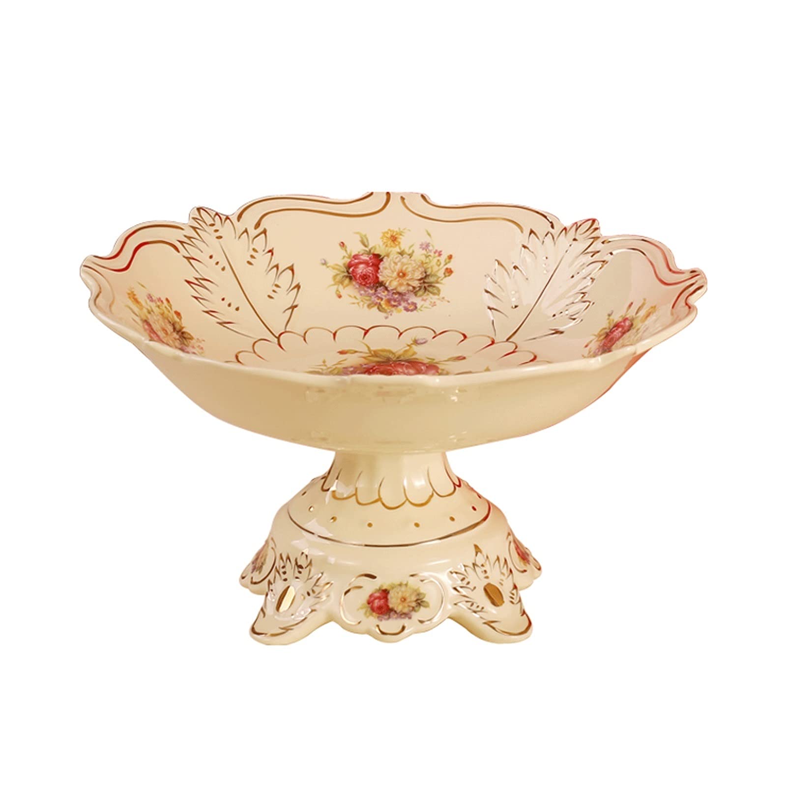 Premium Porcelain Fruit Bowl - Elegant Ceramic Kitchen Countertop Serving Bowl for Fruits, Desserts, Appetizers, Cakes & Candies | Stylish Home Decor & Party Serving Dish (Color: A) - Perfect for Dining Tables, Kitchen Islands & Entertaining Guests
