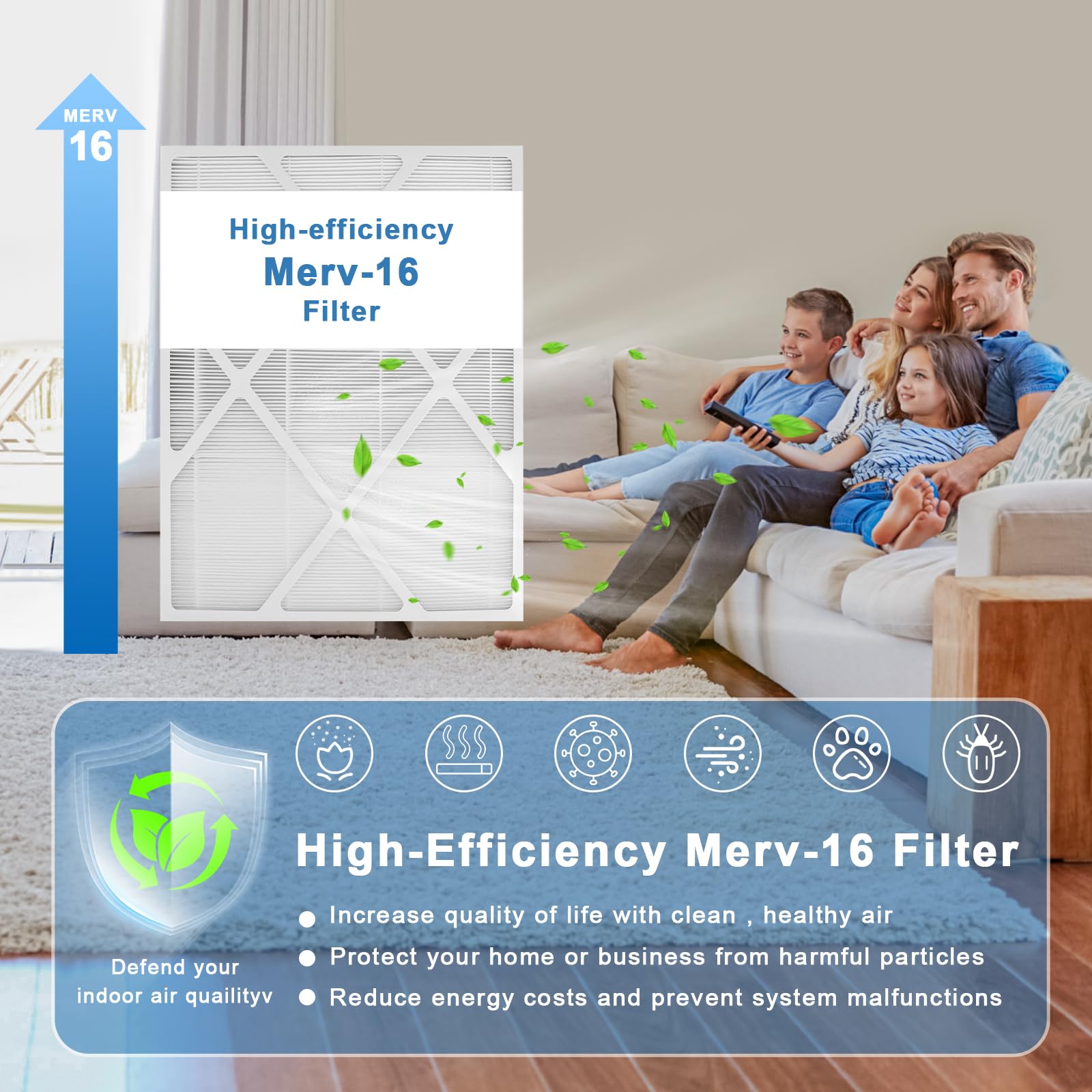 MERV 16 Air Filter 20x26x5 - Healthy Climate Replacement Filter Compatible with Lennox PCO20-28 PureAir Cleaner | Home HVAC System, Allergy & Asthma Relief, Air Purification for Cleaner Indoor Air