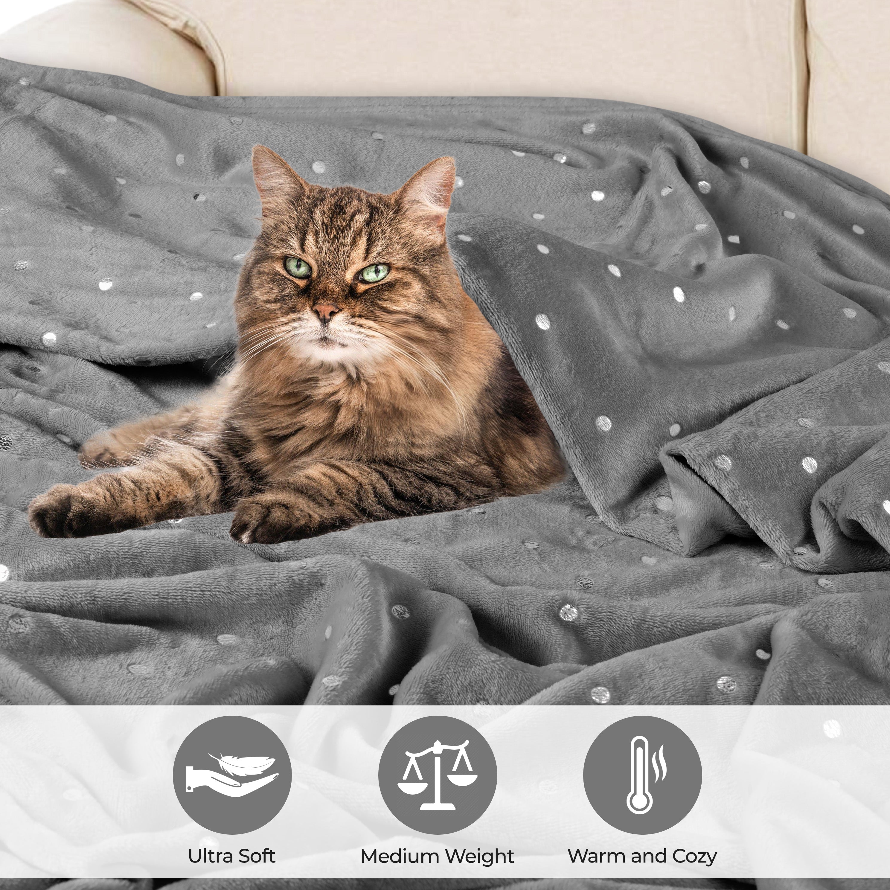CozySoft Fleece Plush Blanket - Medium Weight, Ultra Soft & Fluffy - Perfect for Sofa, Bed, Couch & Home Decor - Warm Throw Blanket for Winter, Gifts & Cozy Nights