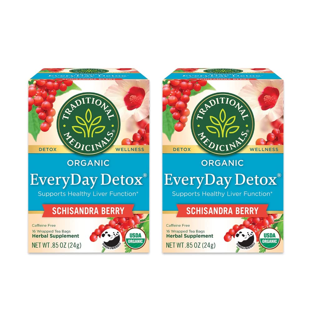 Organic Schisandra Berry Herbal Tea by Traditional Medicinals - Supports Liver Health & Detox, 32 Tea Bags (Pack of 2) | Daily Wellness & Cleansing Ritual