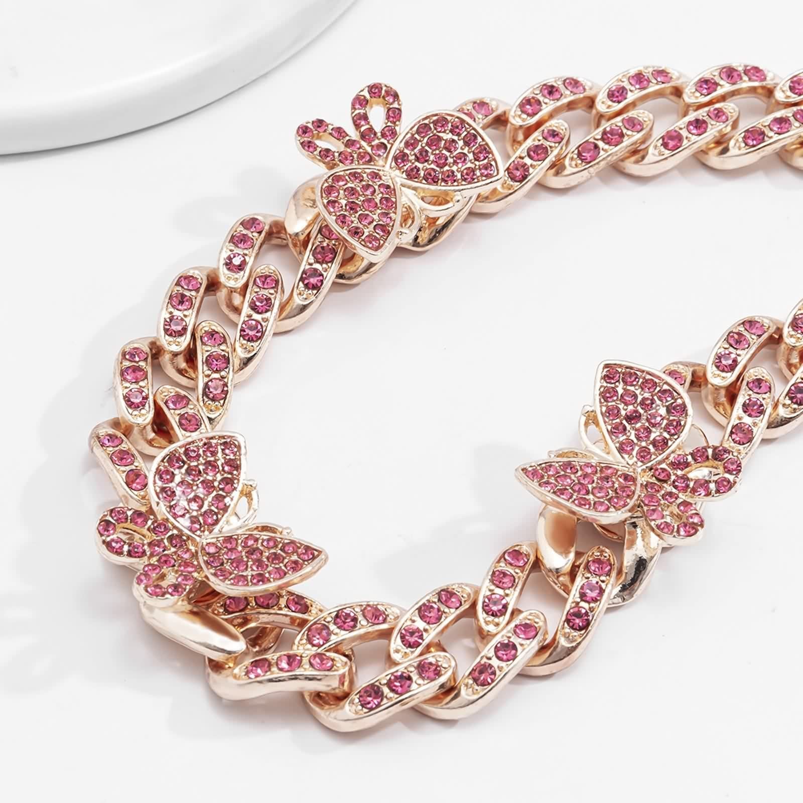 Mycian Elegant Crystal Anklet for Women - Cubic Zirconia Butterfly Ankle Bracelet in Gold Alloy (22cm) - Perfect Summer Jewelry Gift for Her, Beach Vacation & Date Night Accessories