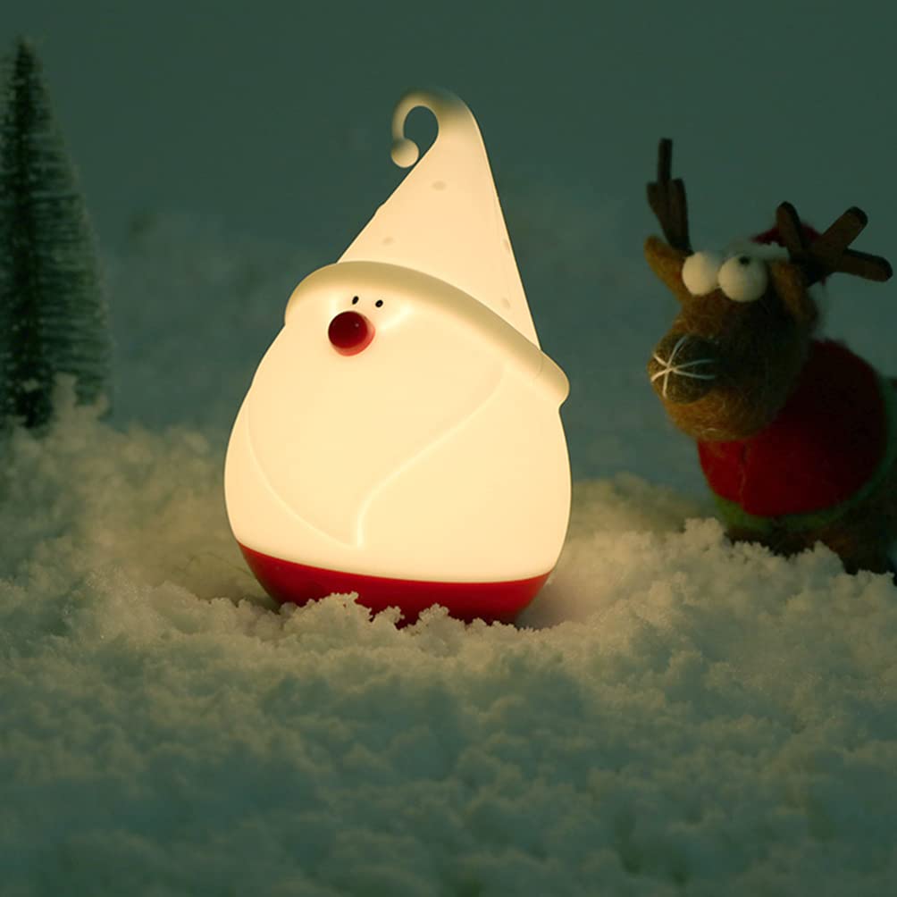 Uonlytech Kids LED Silicone Santa Claus Night Light - Tap Control Portable Nursery Lamp for Baby Toddler Children & Adults | Christmas Decor for Bedroom, Nursery, Living Room Holiday Decoration