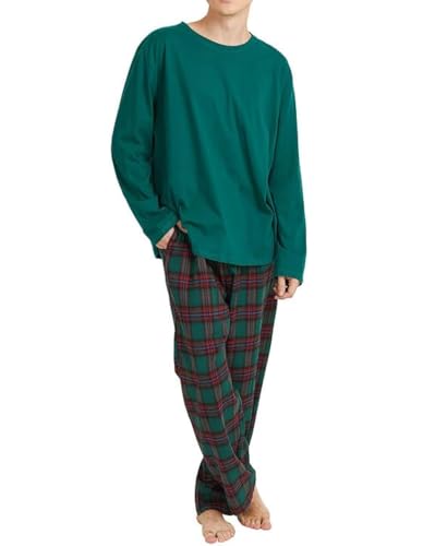 R#. Long Sleeve-green+plaid