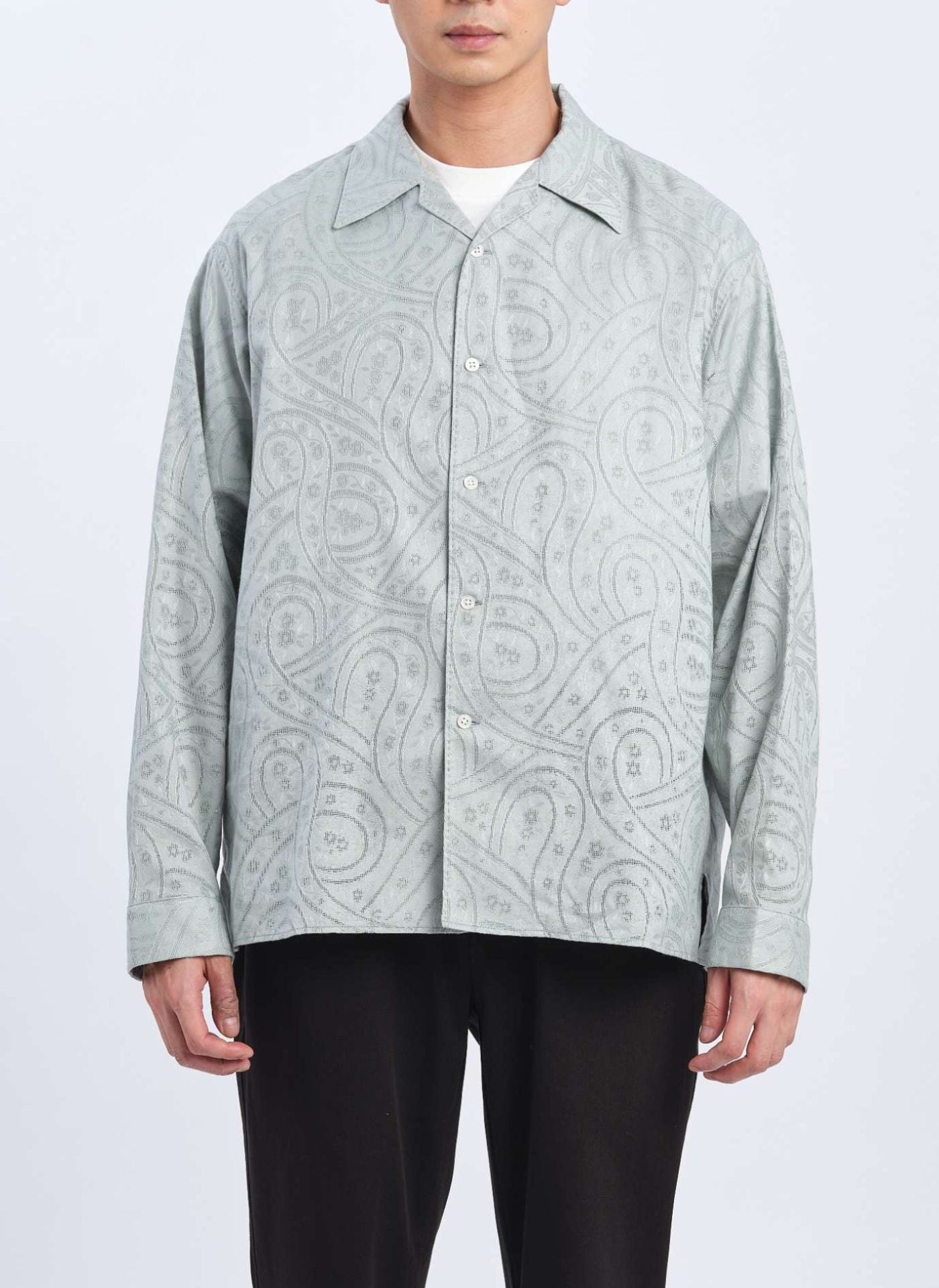 Stylish Dyed Cotton Leno Open Collar Long Sleeve Shirt for Men - Breathable Casual Button-Up Top for Office, Date Night & Summer Outings