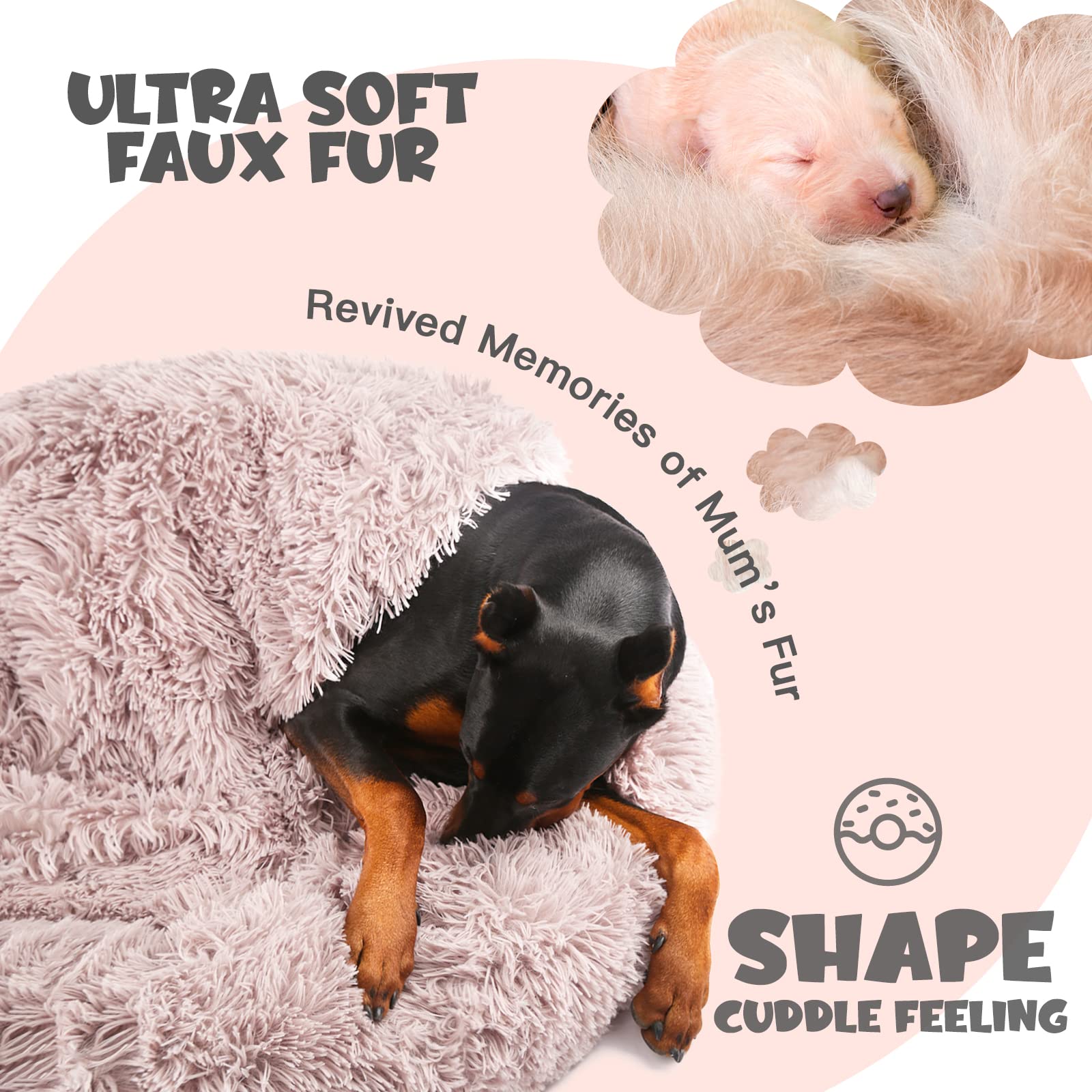 Himax Large Dog Bed with Removable Blanket - 20