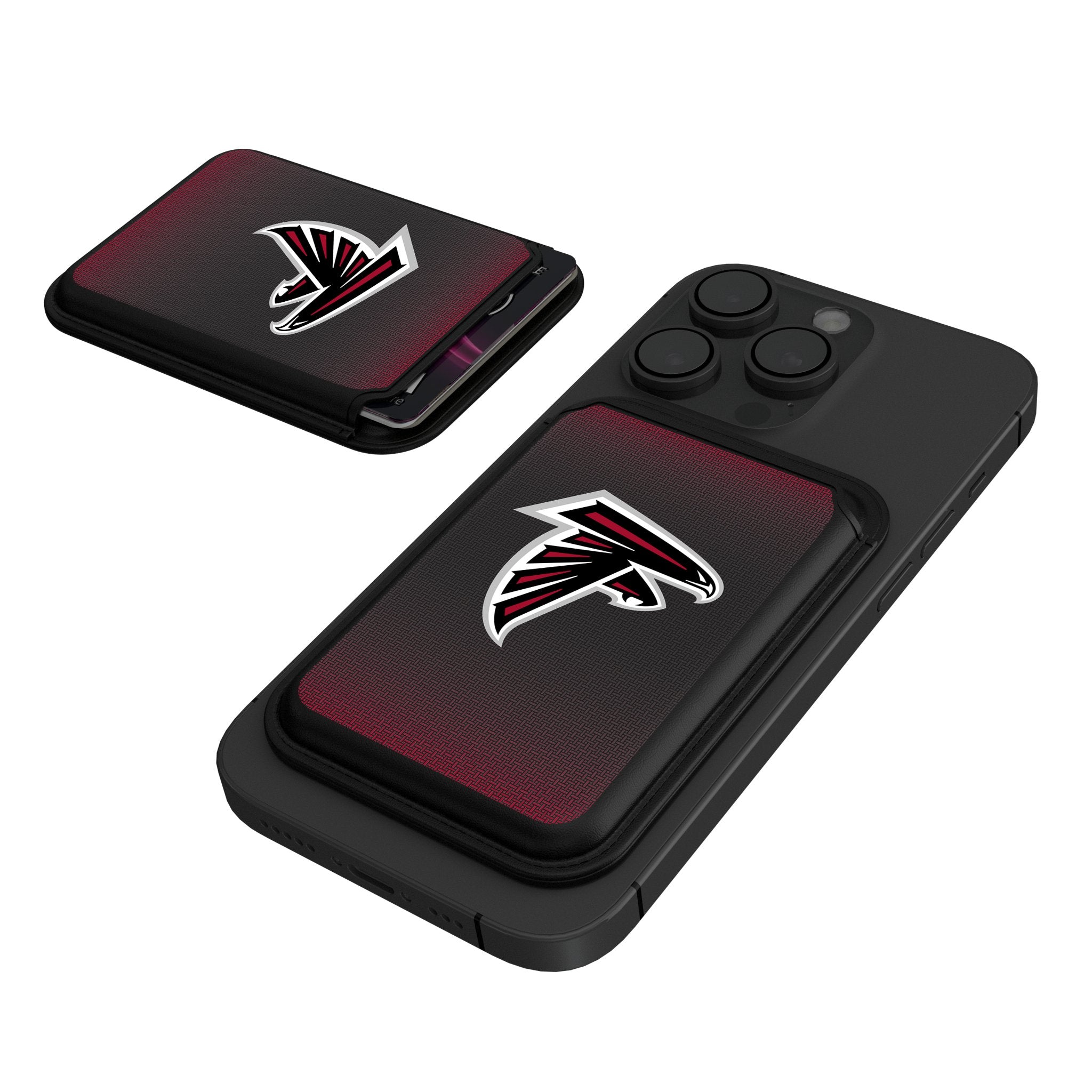 Atlanta Falcons Linen Black Magnetic Credit Card Holder Wallet - Slim RFID Blocking Front Pocket Wallet for Men, Perfect for NFL Games & Everyday Carry